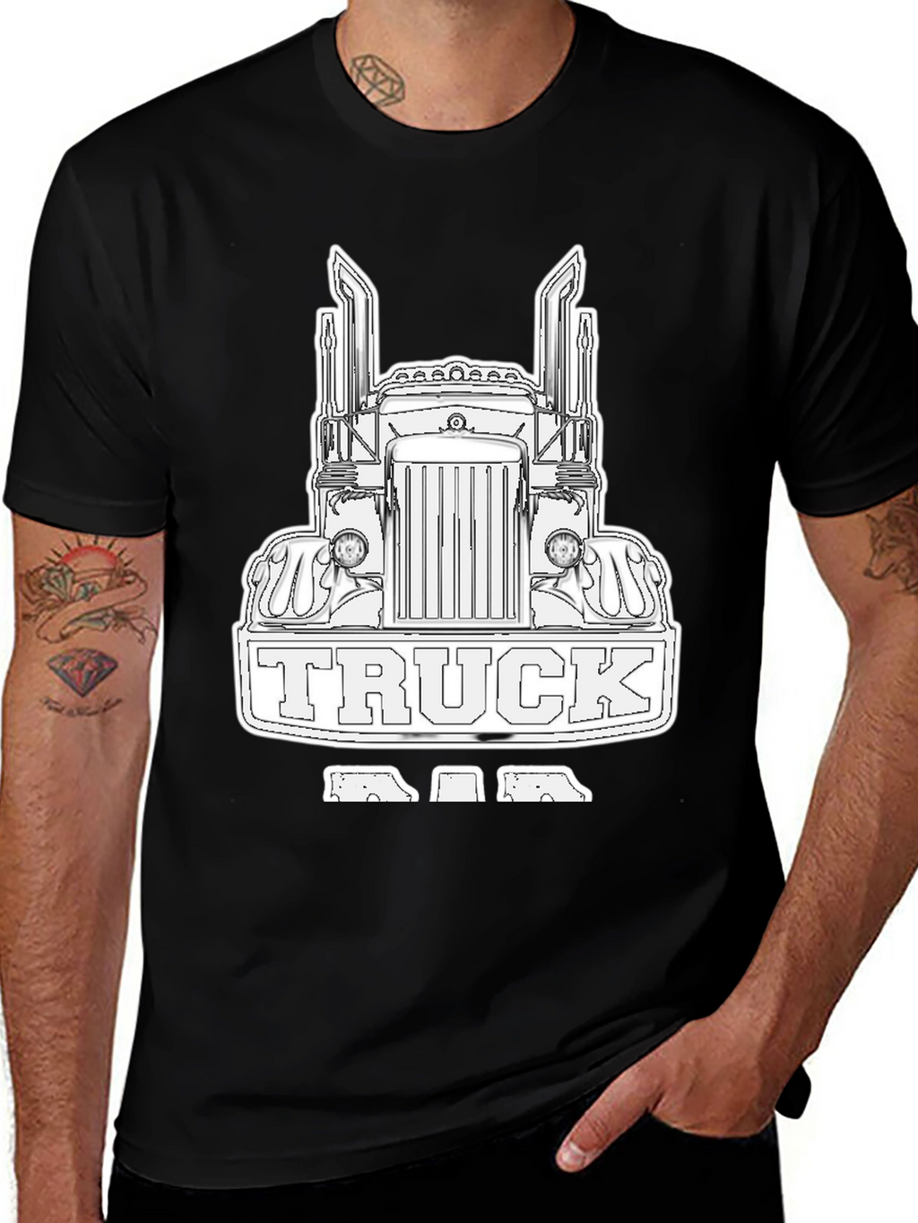 Truck Dad Black T-Shirt