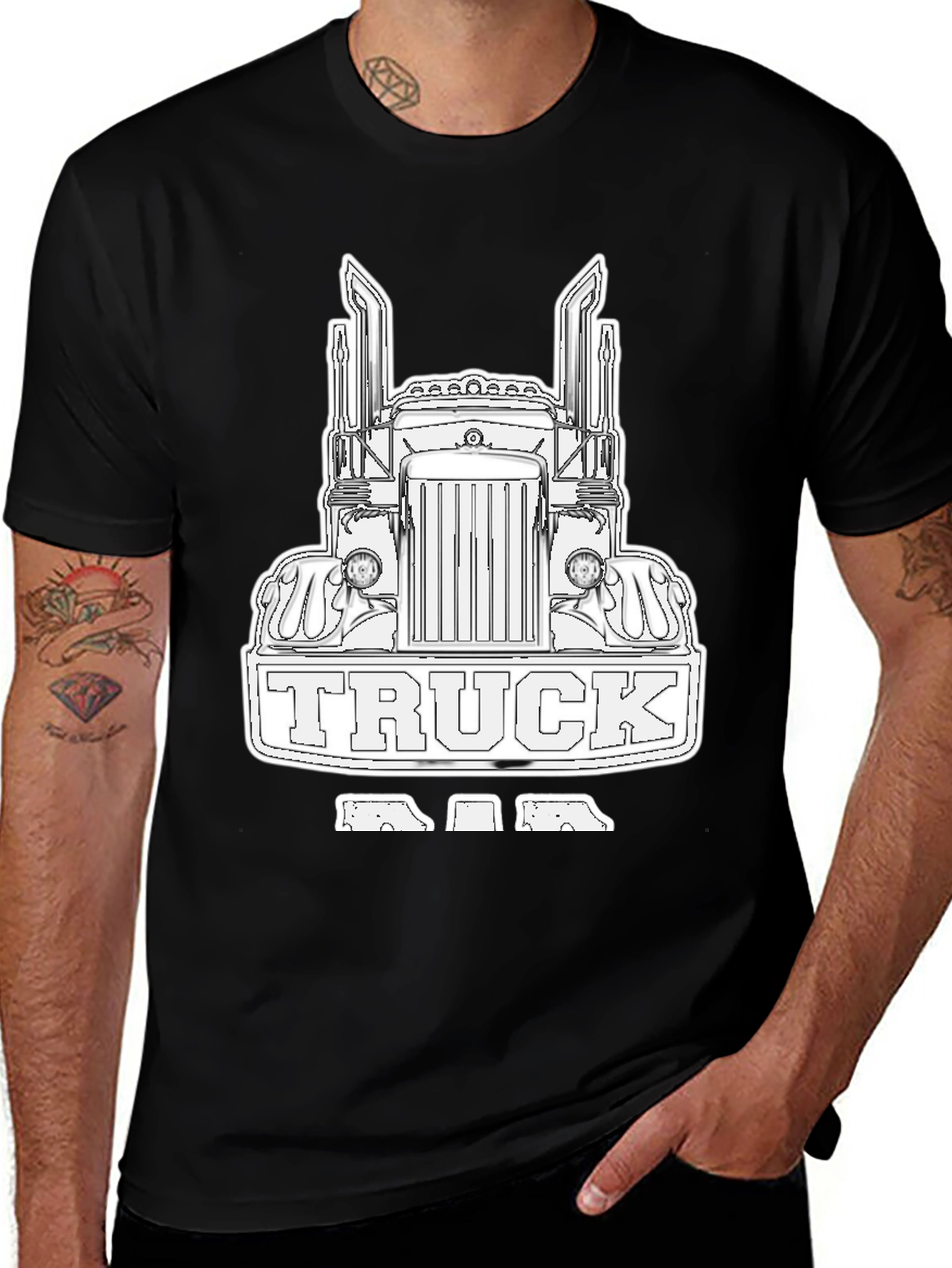 Truck Dad Black T-Shirt
