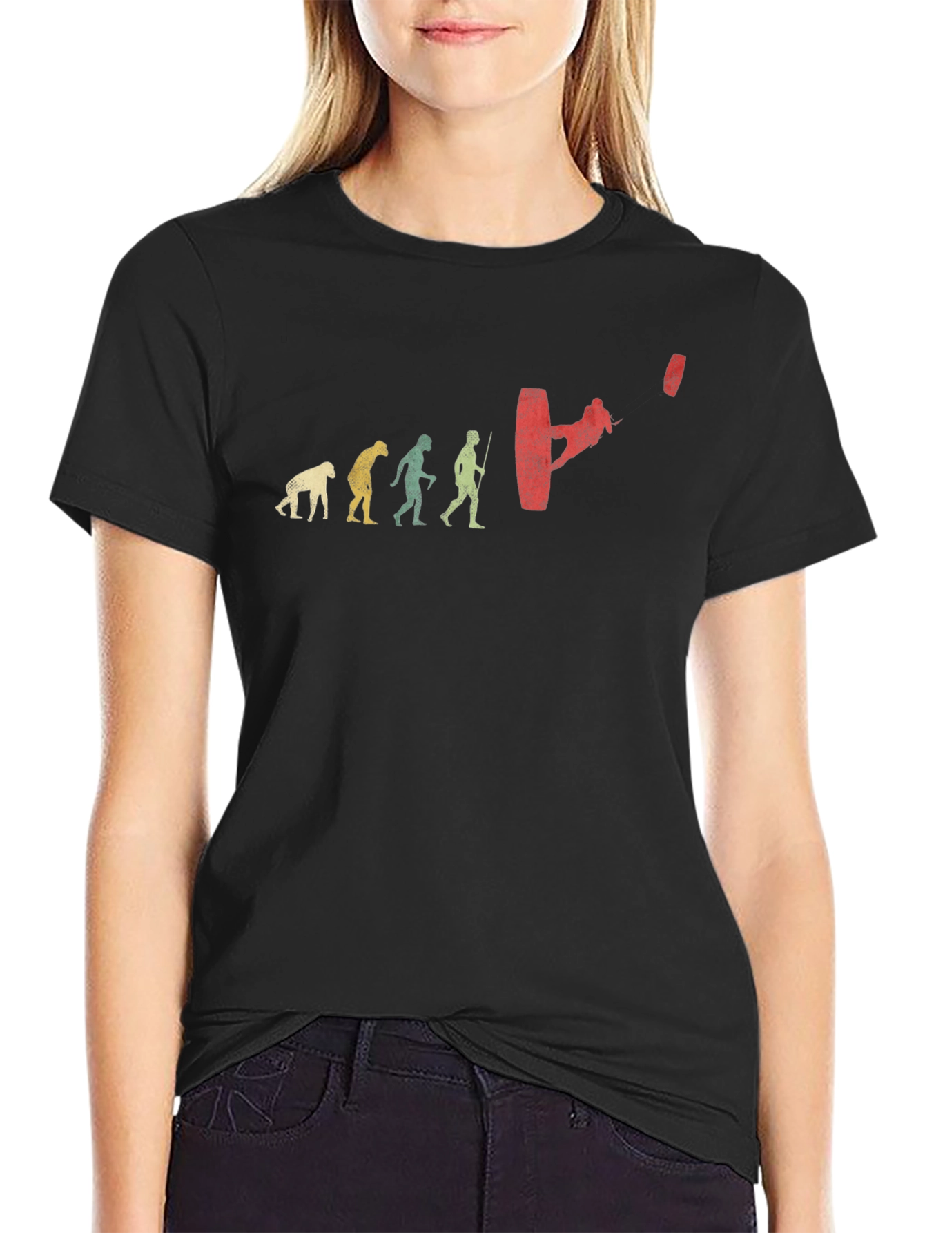 Wakeboard Evolution Graphic Tee - Black Cotton T-Shirt