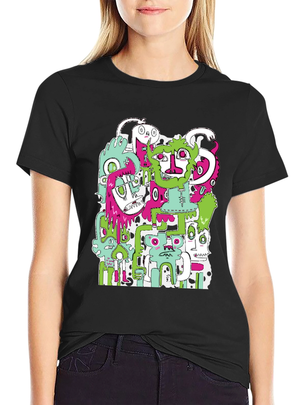 Monster Mash T-Shirt - Graphic Print Black Tee