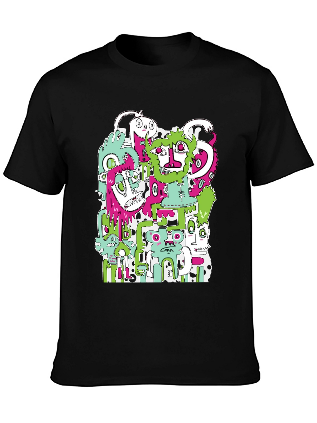 Monster Mash T-Shirt - Graphic Print Black Tee