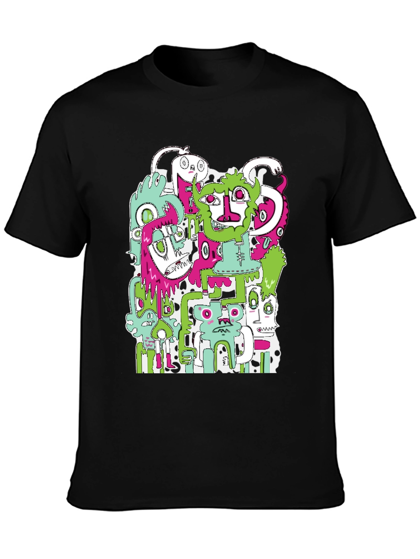 Monster Mash T-Shirt - Graphic Print Black Tee