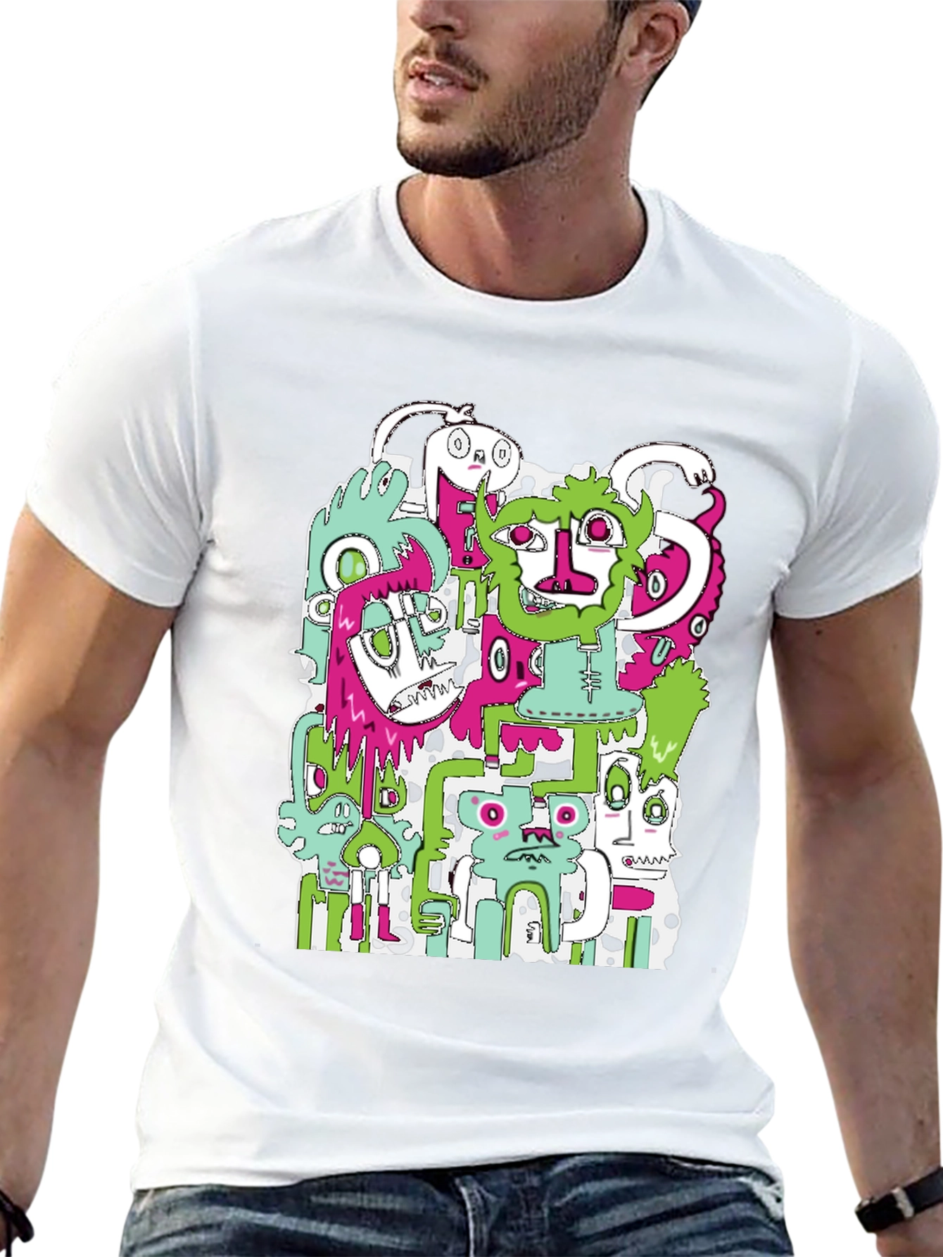 Monster Mash T-Shirt - Graphic Print Black Tee