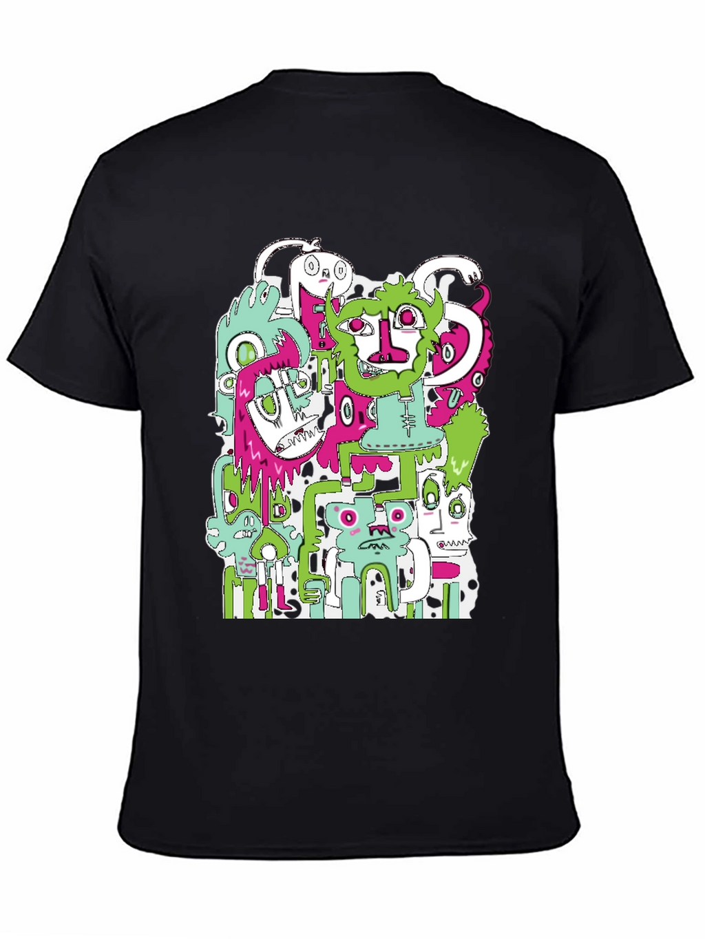 Monster Mash T-Shirt - Graphic Print Black Tee