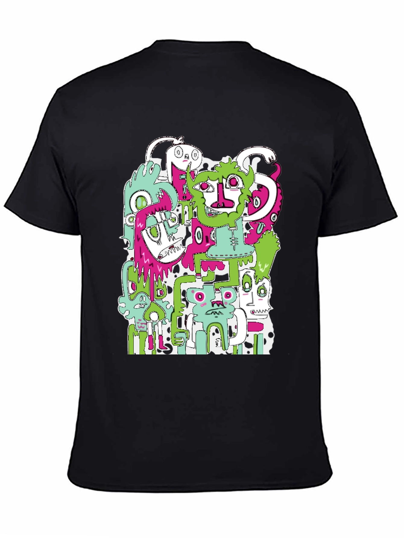 Monster Mash T-Shirt - Graphic Print Black Tee