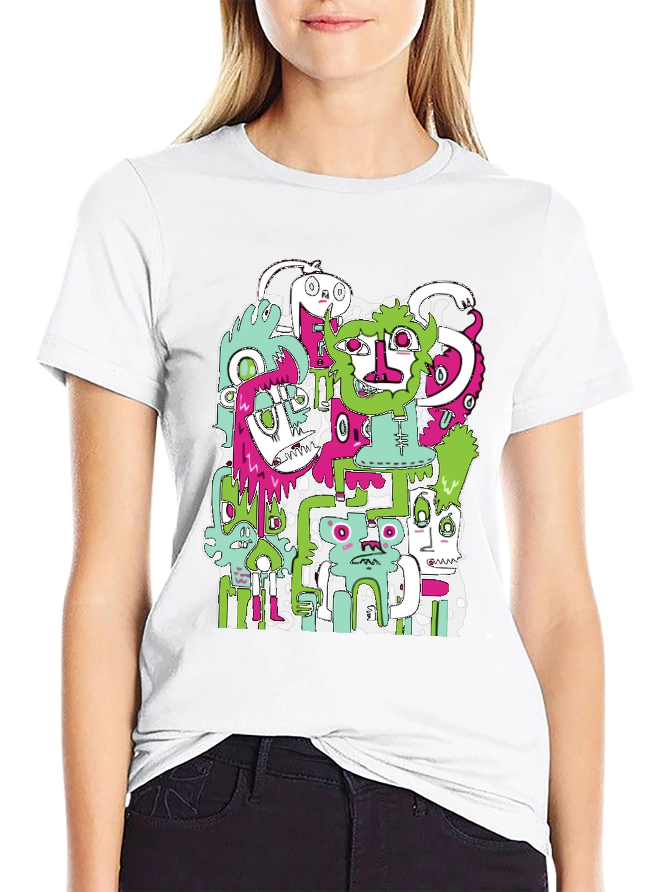 Monster Mash T-Shirt - Graphic Print Black Tee