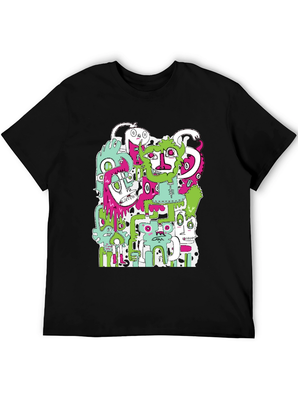 Monster Mash T-Shirt - Graphic Print Black Tee