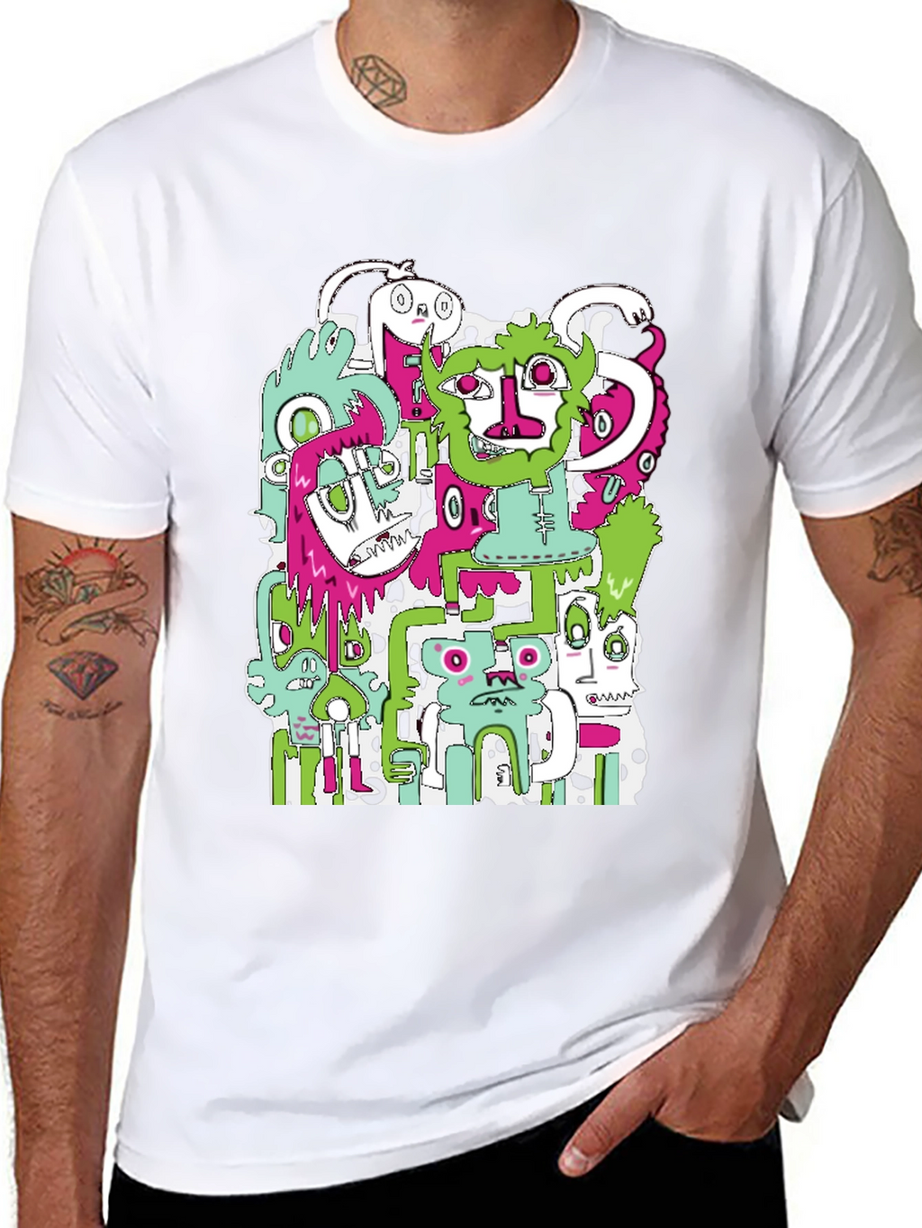 Monster Mash T-Shirt - Graphic Print Black Tee