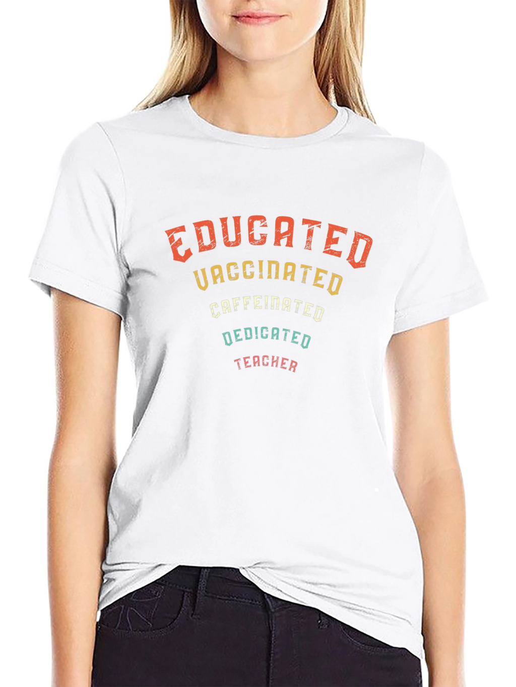 Educated Vaccinated Teacher Graphic Tee