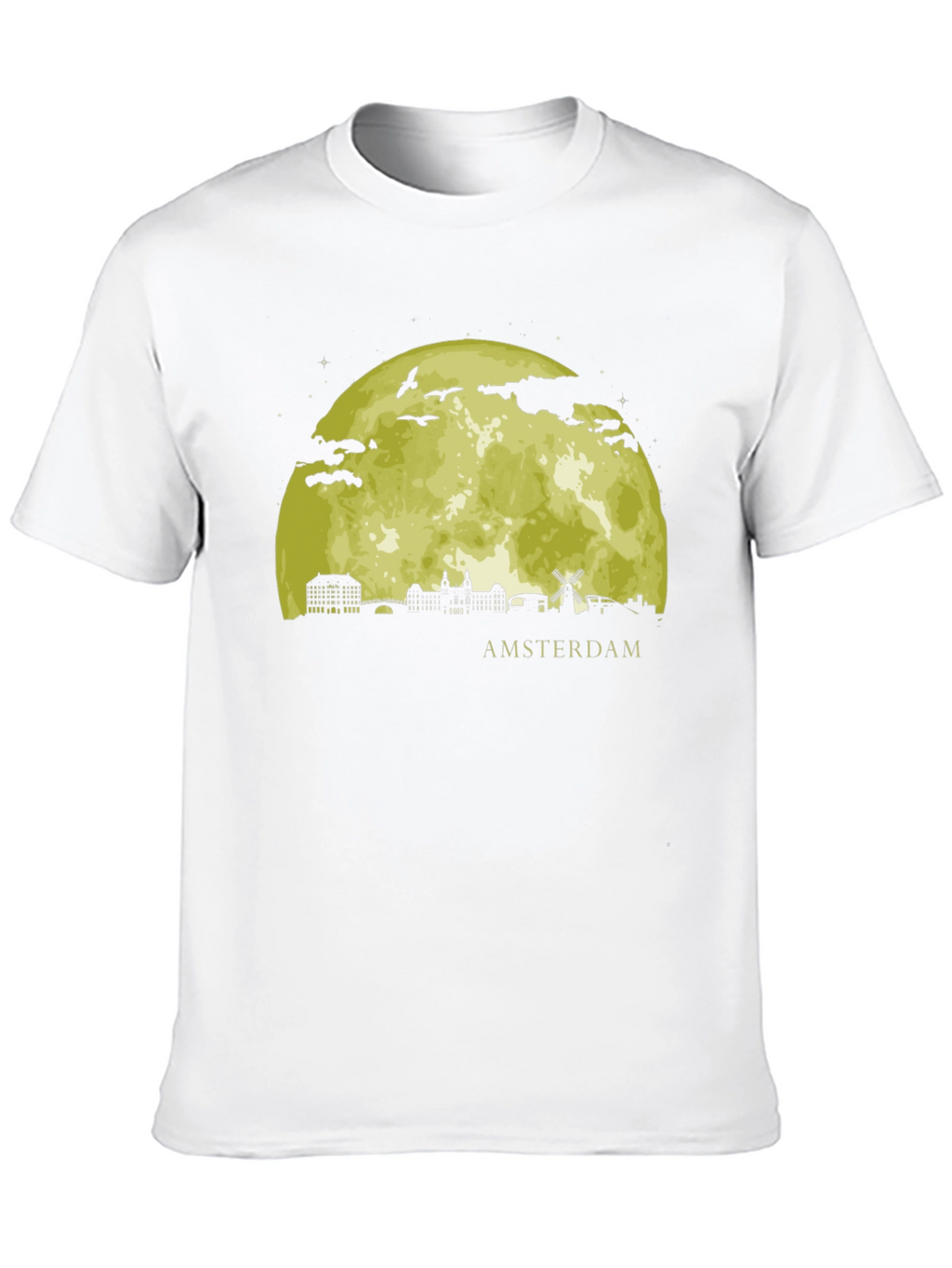 Amsterdam Moon T-Shirt - Black Graphic Tee