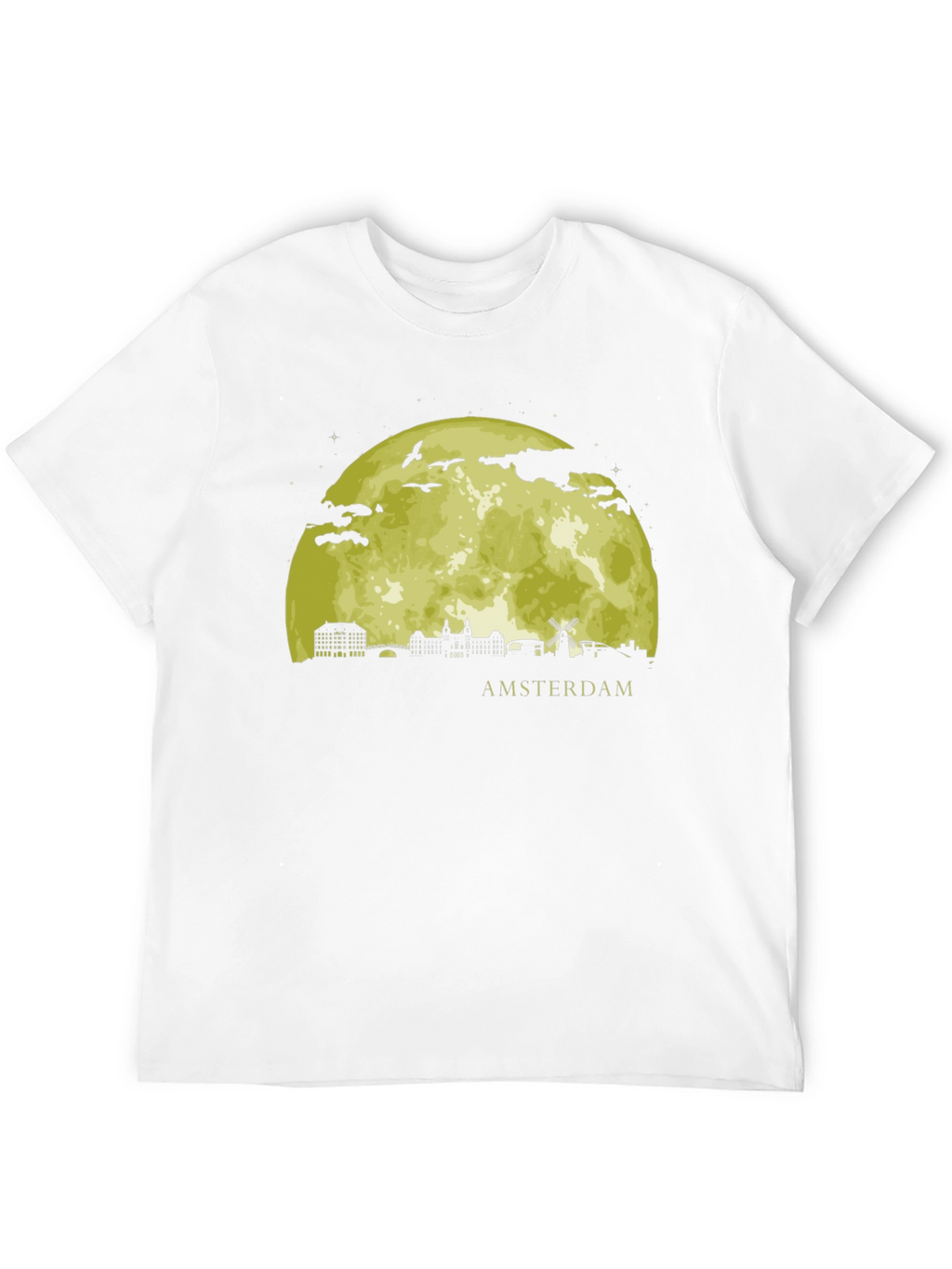 Amsterdam Moon T-Shirt - Black Graphic Tee