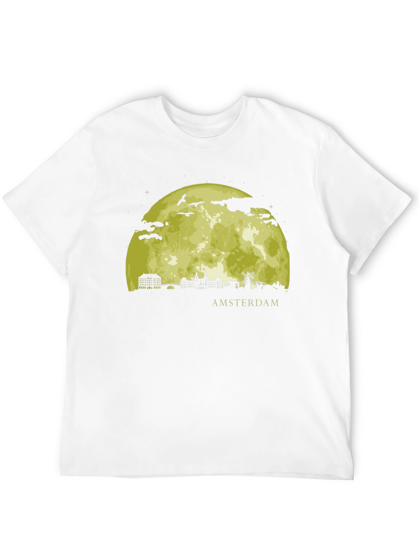 Amsterdam Moon T-Shirt - Black Graphic Tee