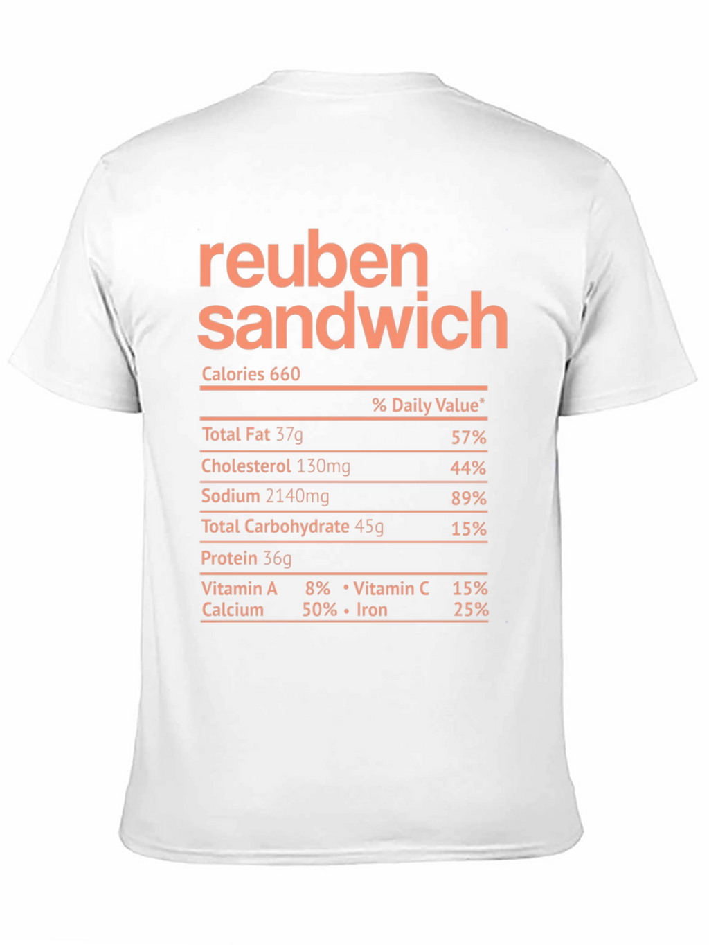 Reuben Sandwich Nutrition Facts T-Shirt