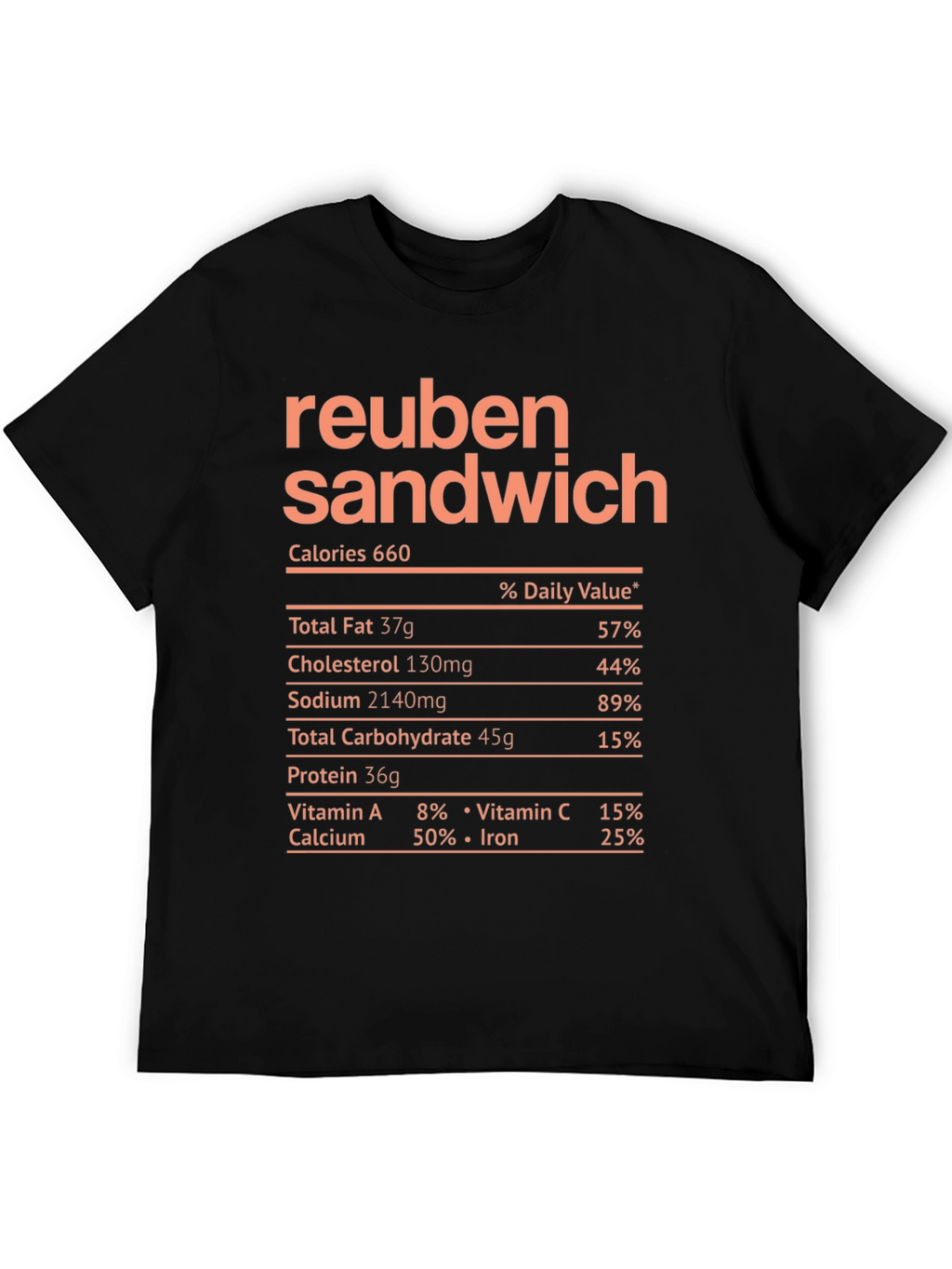 Reuben Sandwich Nutrition Facts T-Shirt