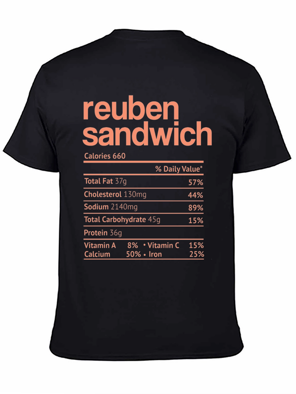 Reuben Sandwich Nutrition Facts T-Shirt
