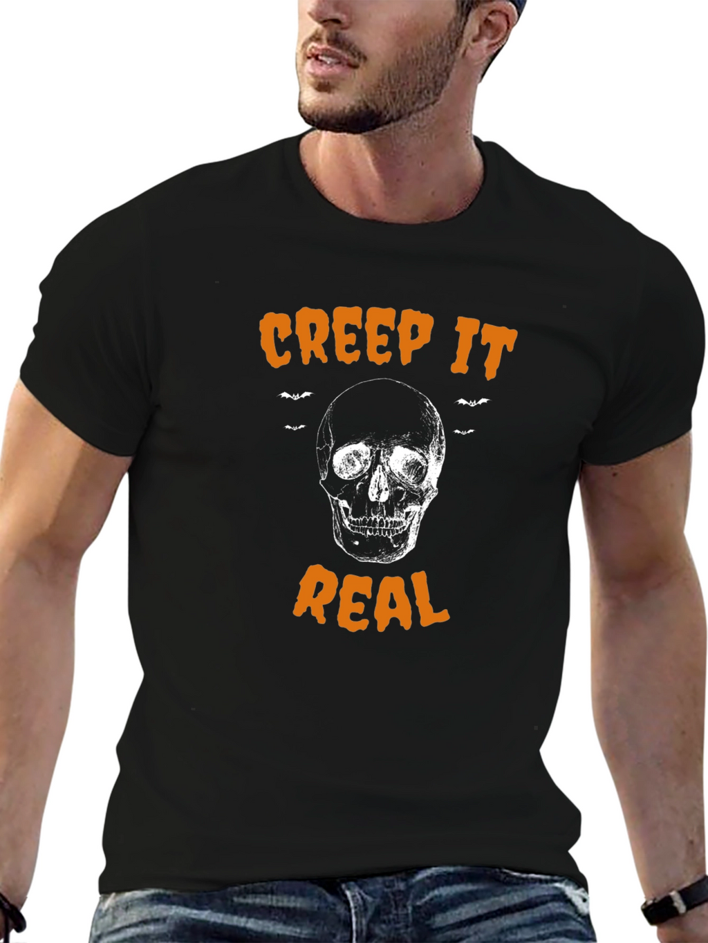 Creep It Real Halloween T-Shirt - Skull Graphic Tee
