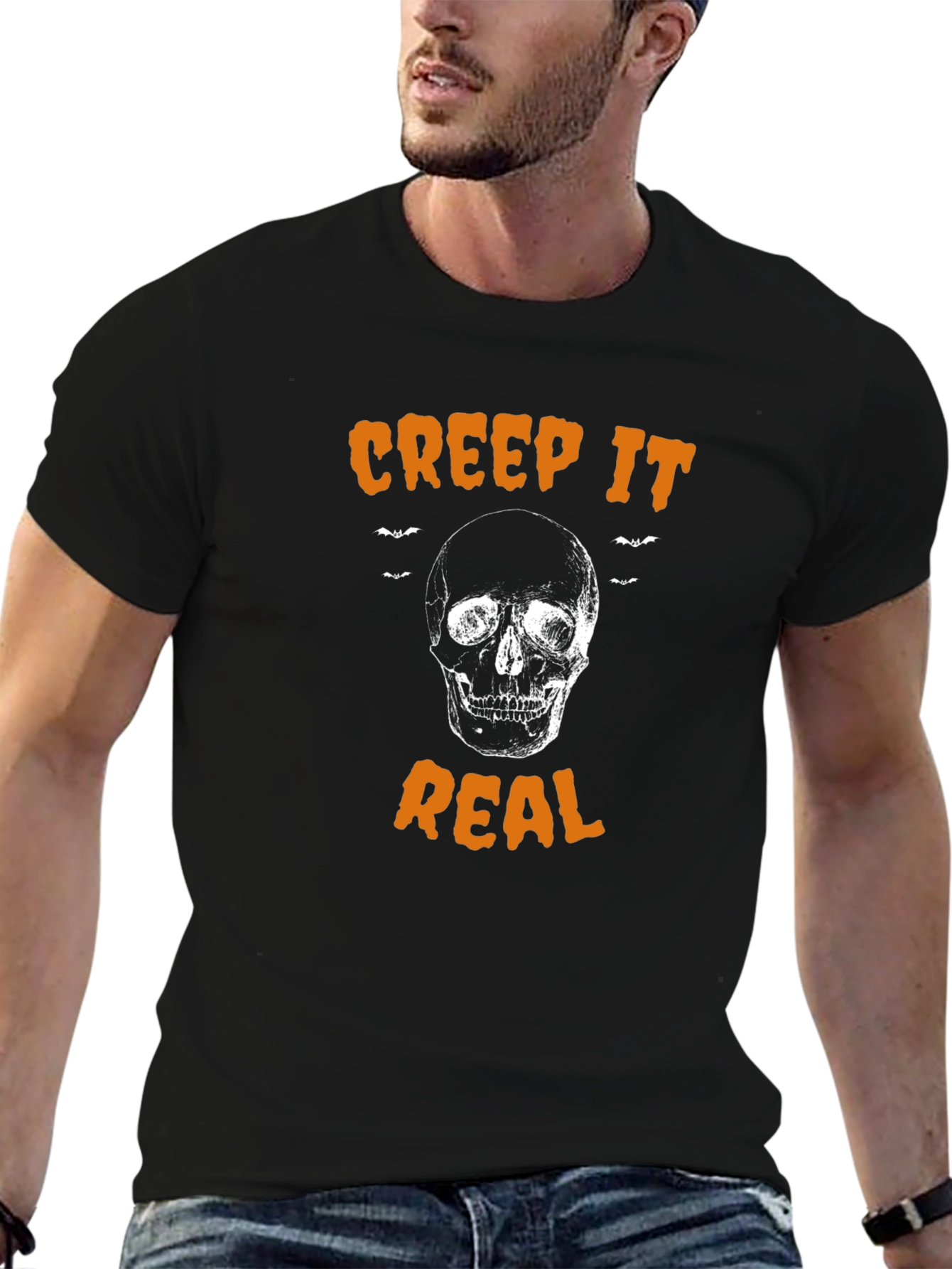 Creep It Real Halloween T-Shirt - Skull Graphic Tee