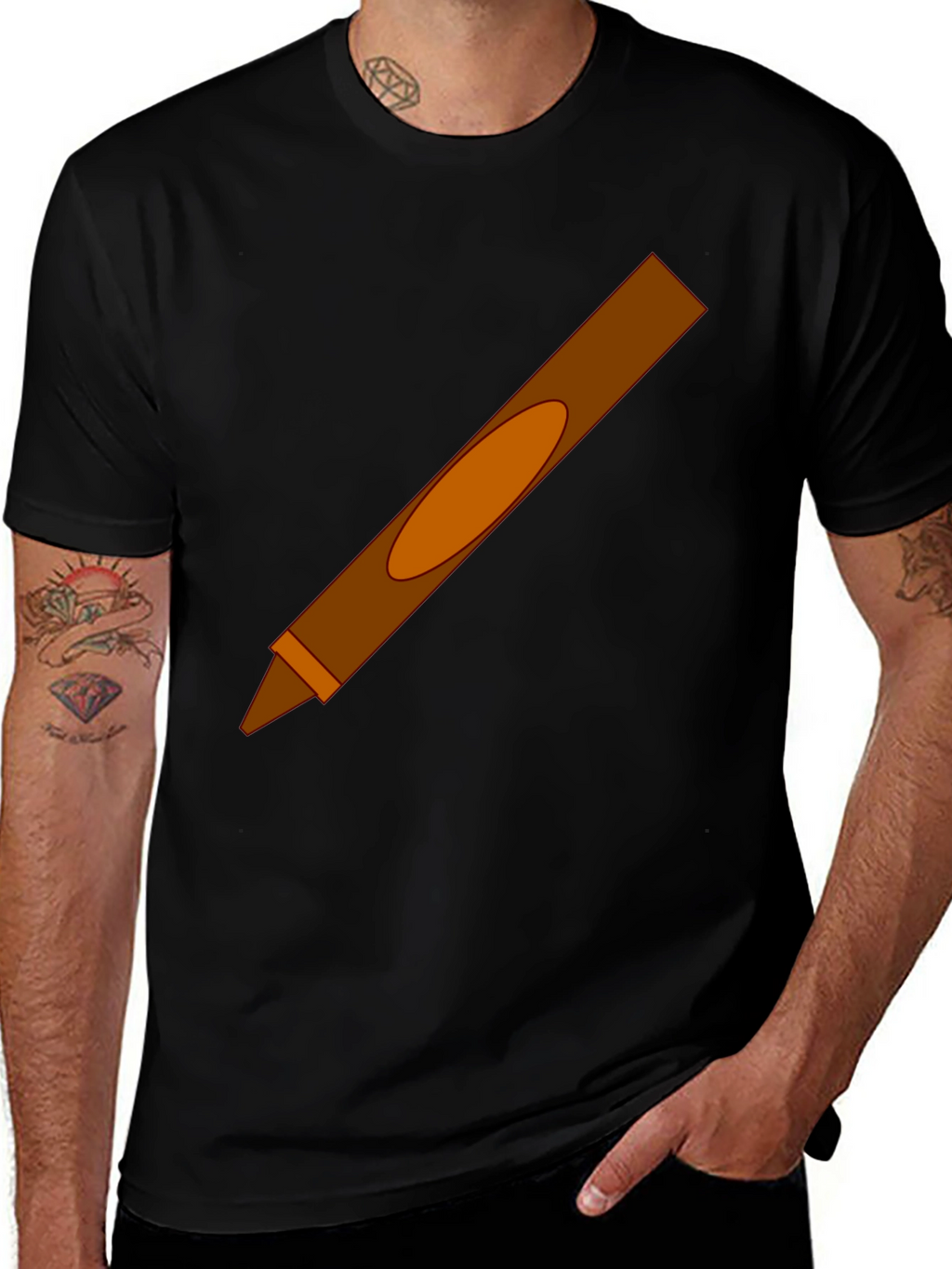 Brown Crayon Graphic Tee