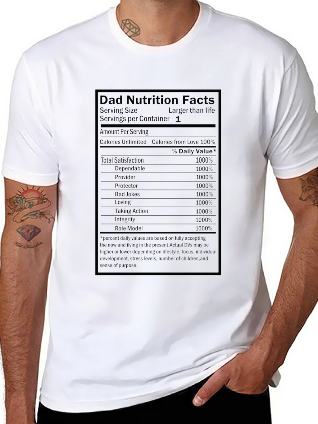 Dad Nutrition Facts T-Shirt - Funny Fathers Day Gift