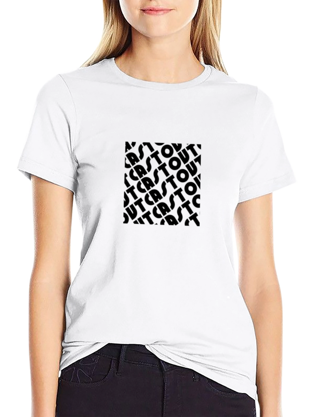 Monochrome Outcast Graphic Tee - Modern Style