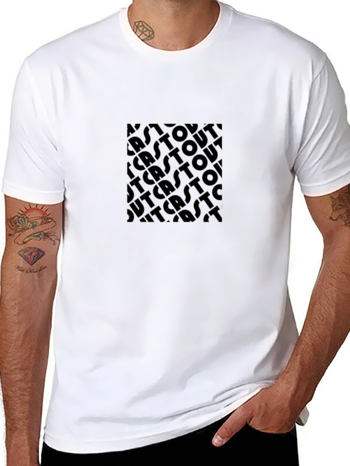 Monochrome Outcast Graphic Tee - Modern Style