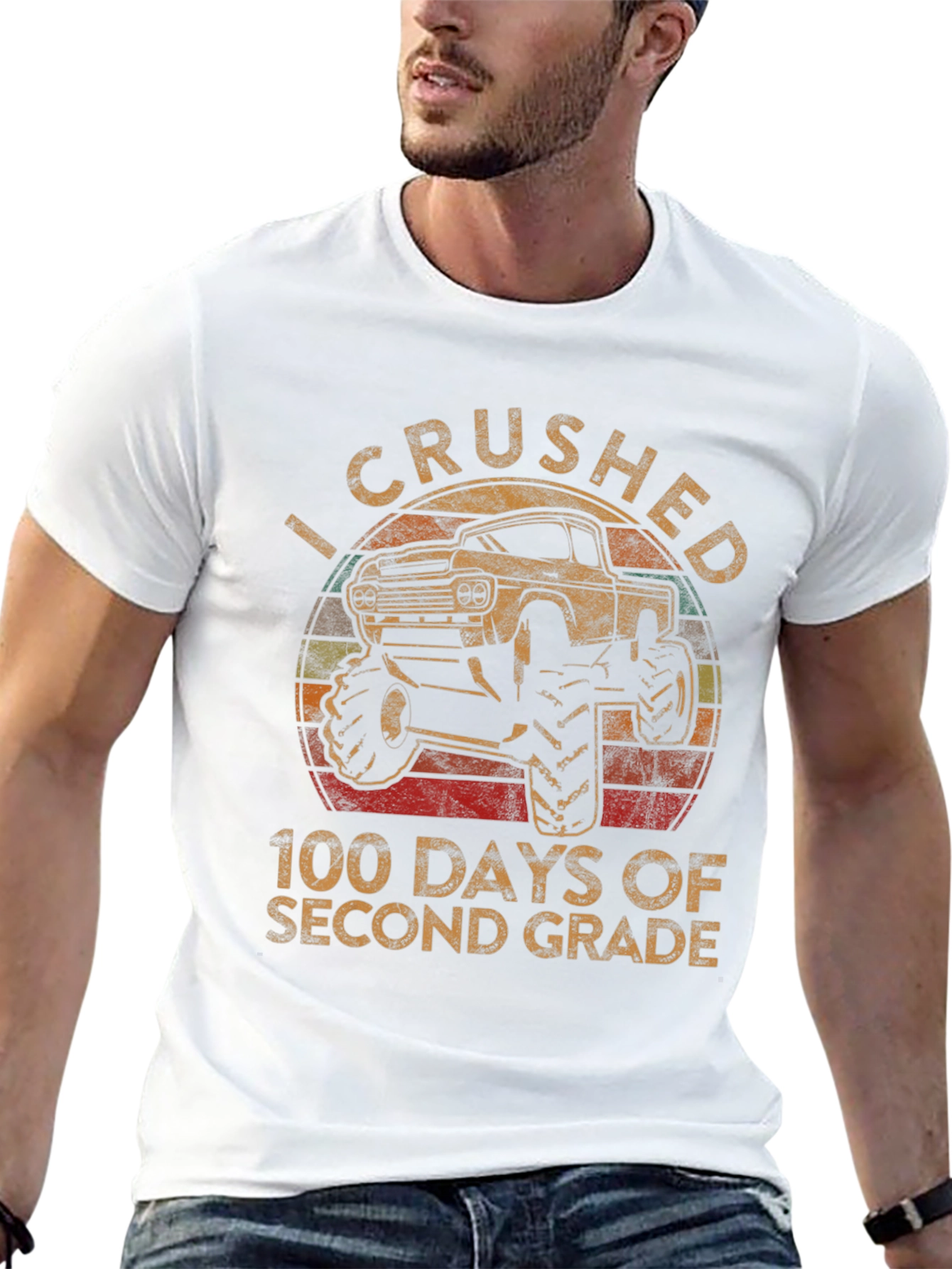 Crushed 100 Days Second Grade Monster Truck T-Shirt
