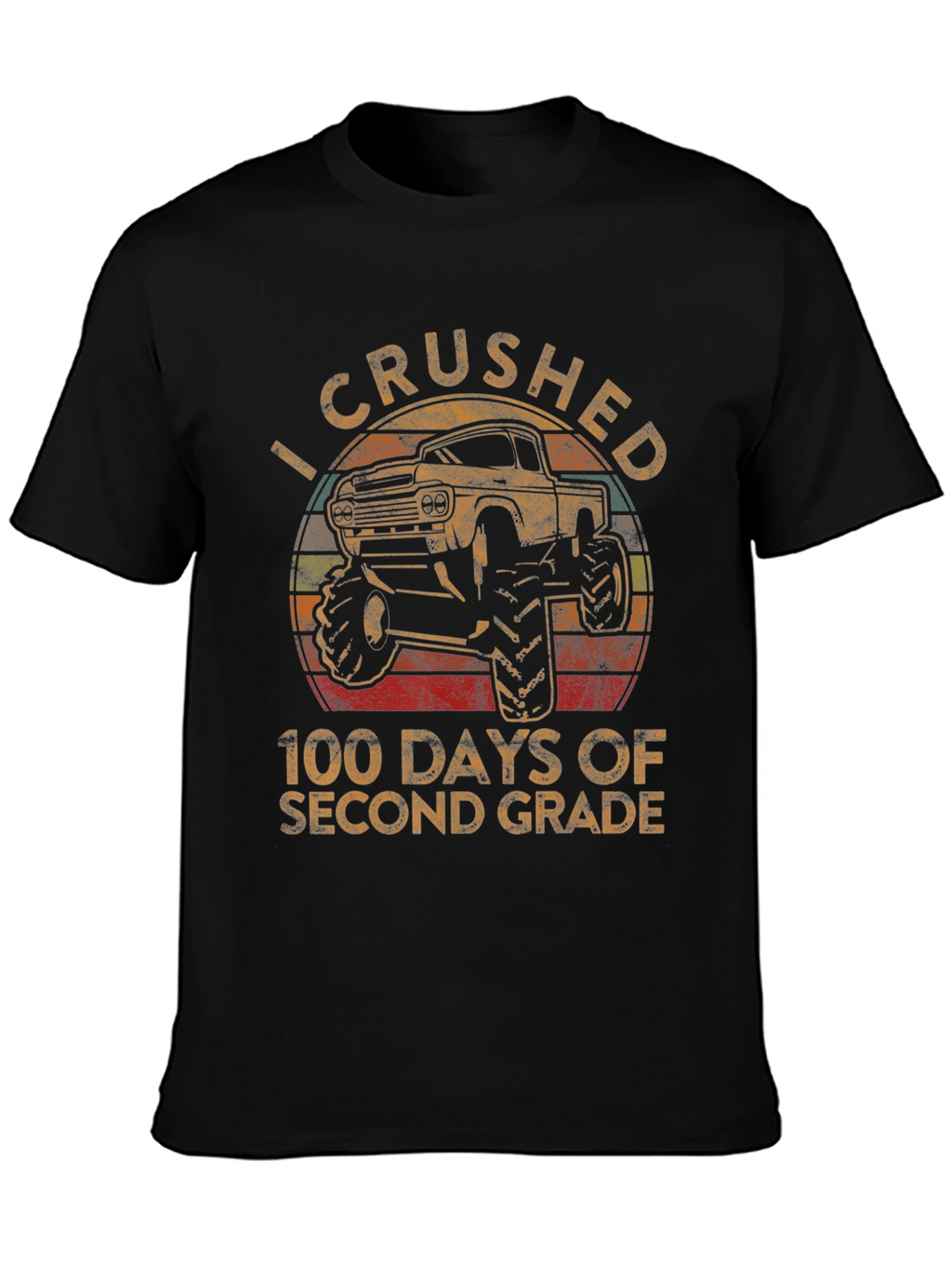 Crushed 100 Days Second Grade Monster Truck T-Shirt