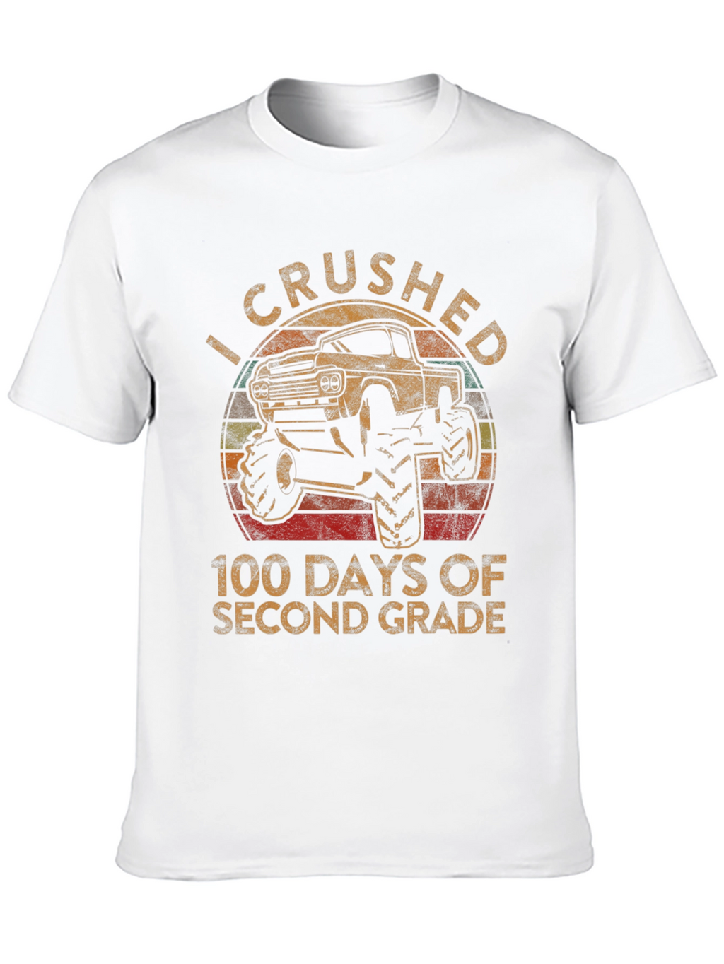 Crushed 100 Days Second Grade Monster Truck T-Shirt
