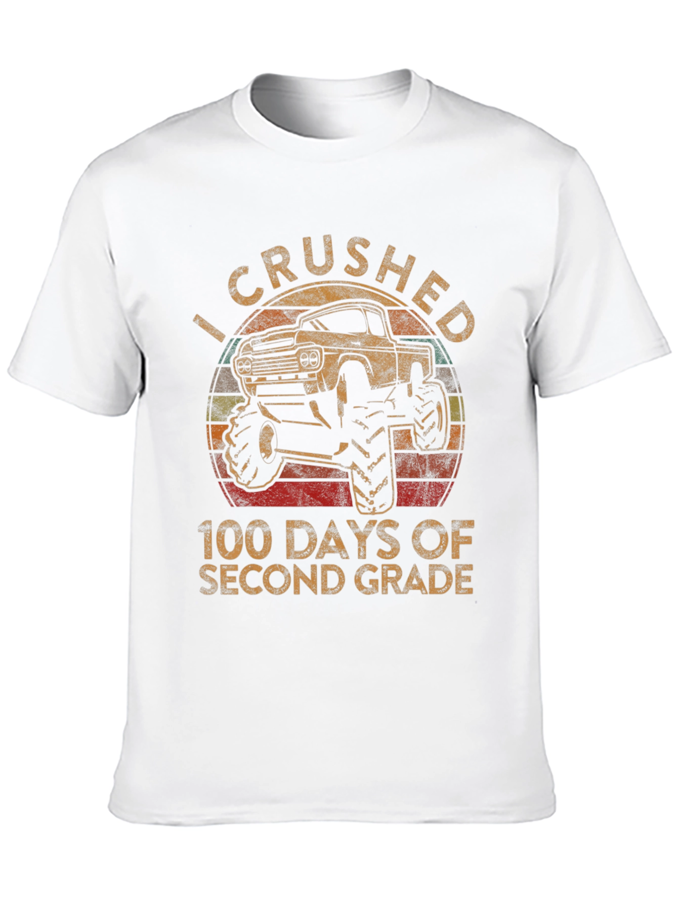 Crushed 100 Days Second Grade Monster Truck T-Shirt