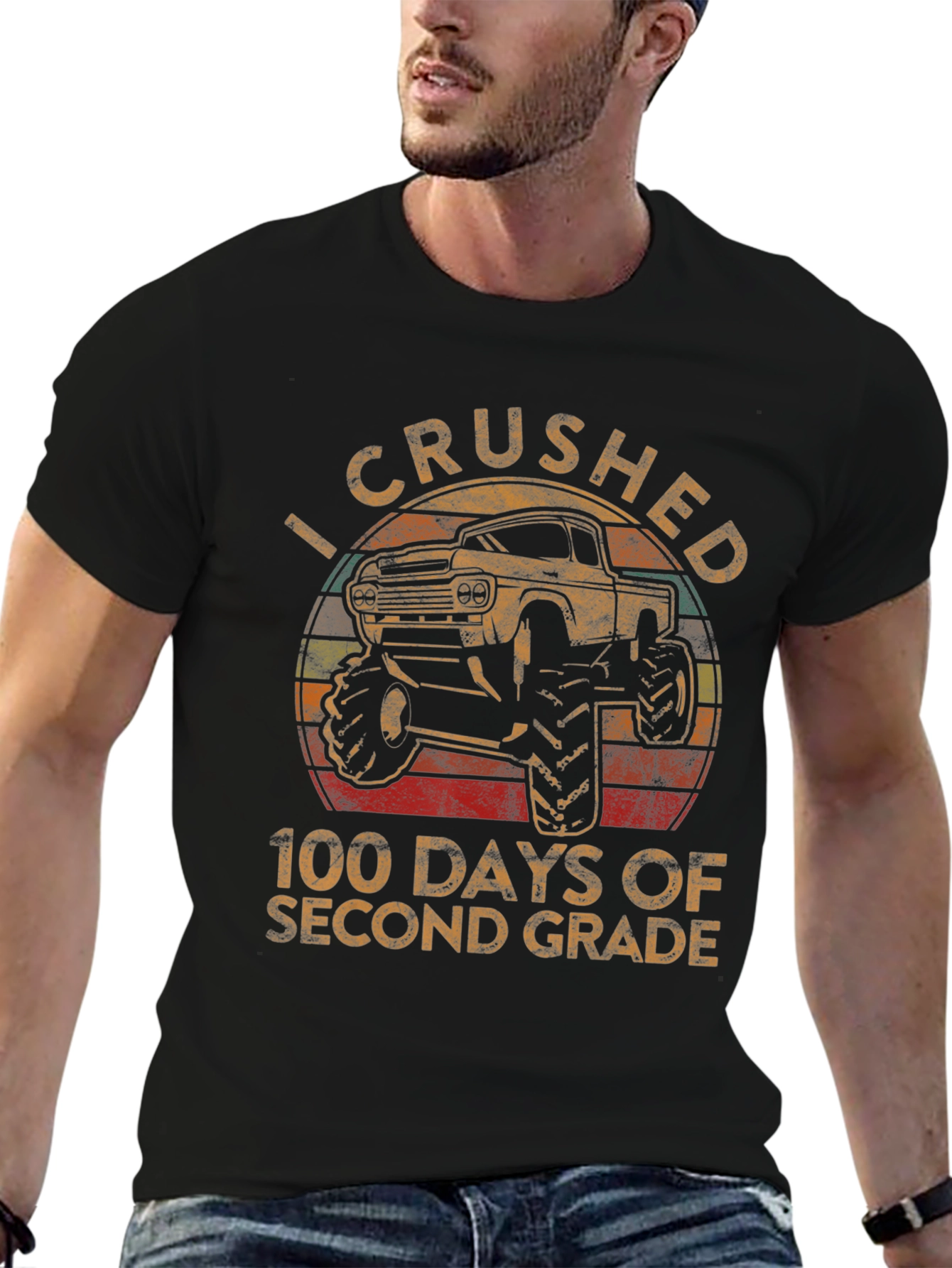 Crushed 100 Days Second Grade Monster Truck T-Shirt