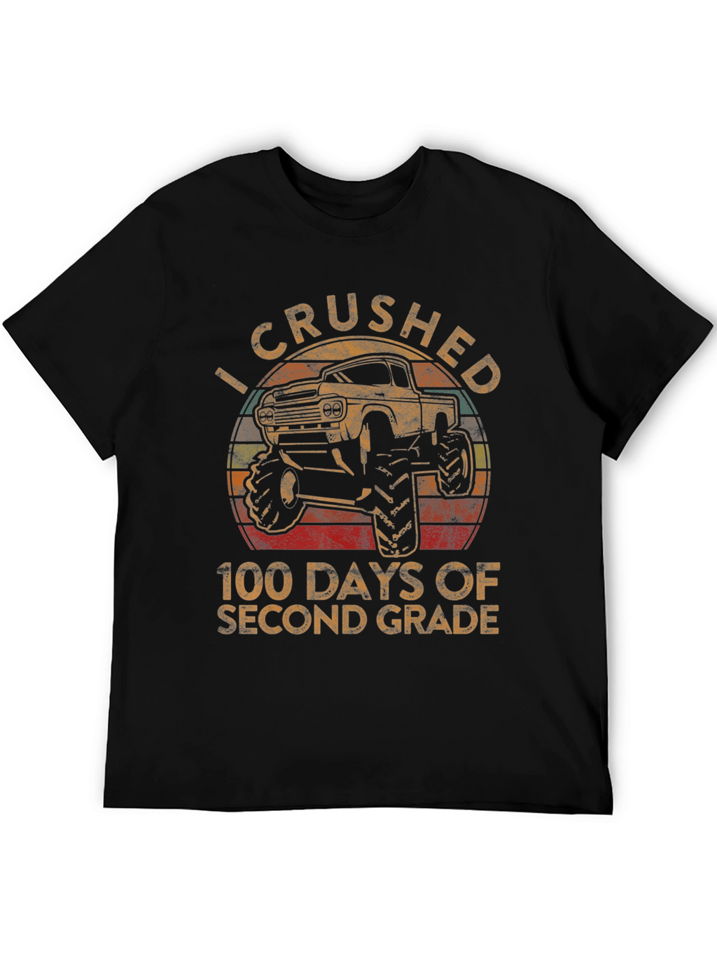 Crushed 100 Days Second Grade Monster Truck T-Shirt