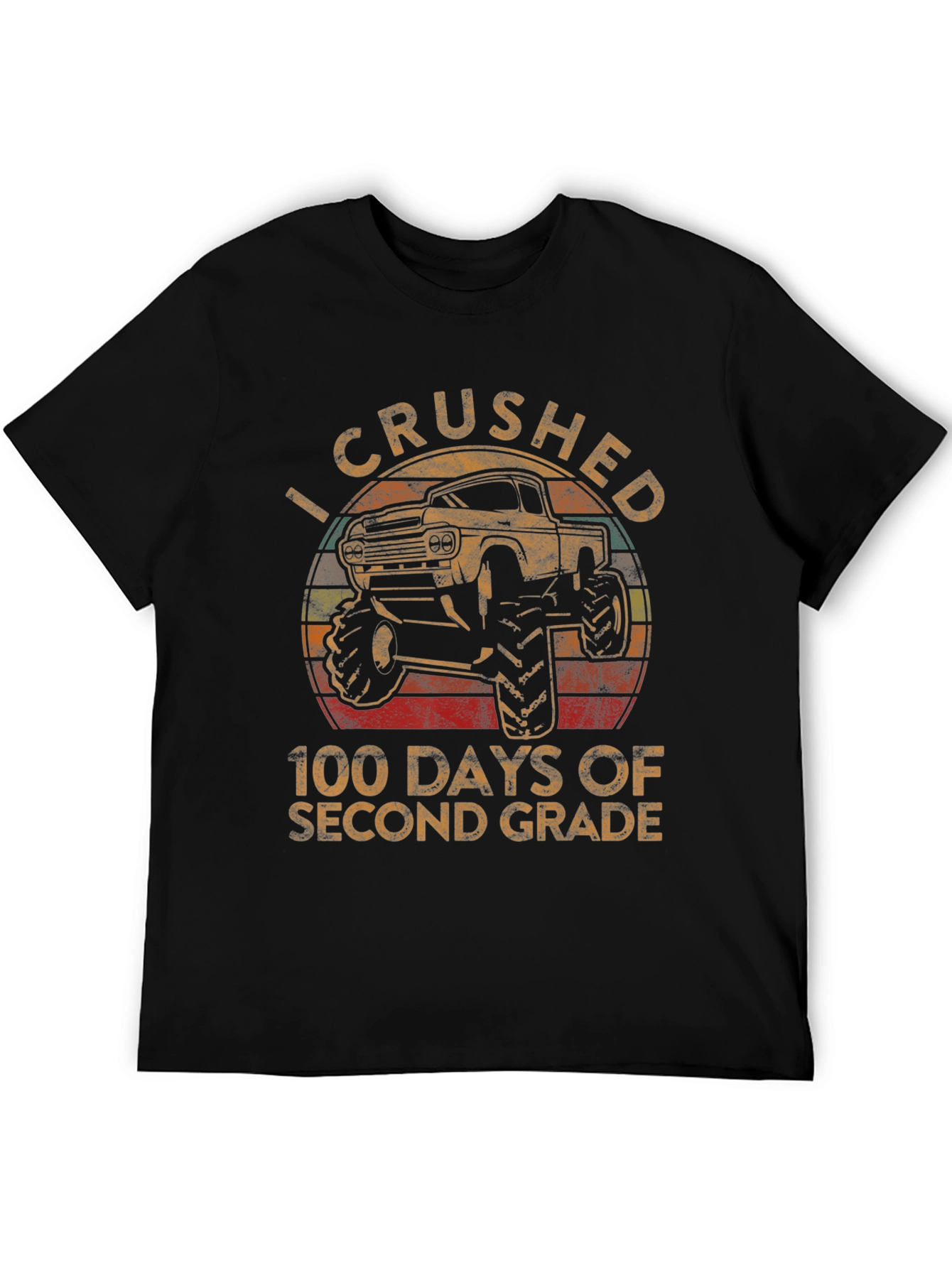 Crushed 100 Days Second Grade Monster Truck T-Shirt