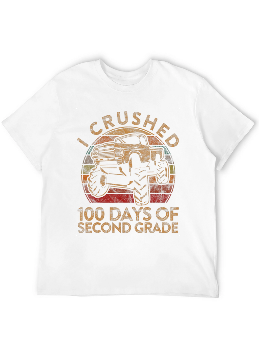 Crushed 100 Days Second Grade Monster Truck T-Shirt