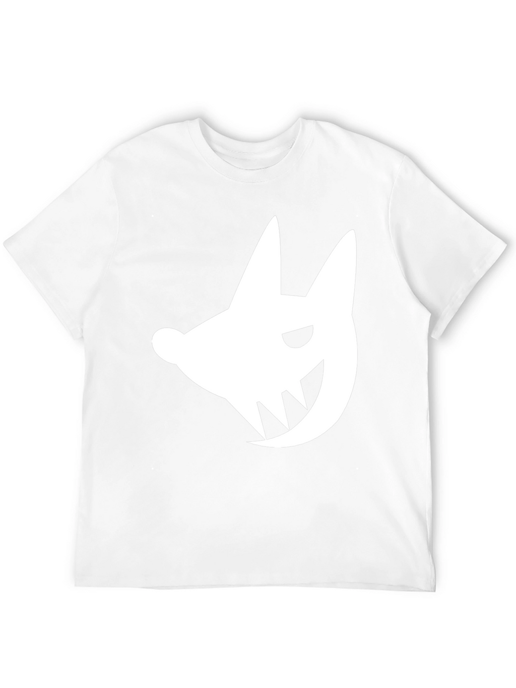 Edgy White Fanged Creature Graphic Black T-Shirt