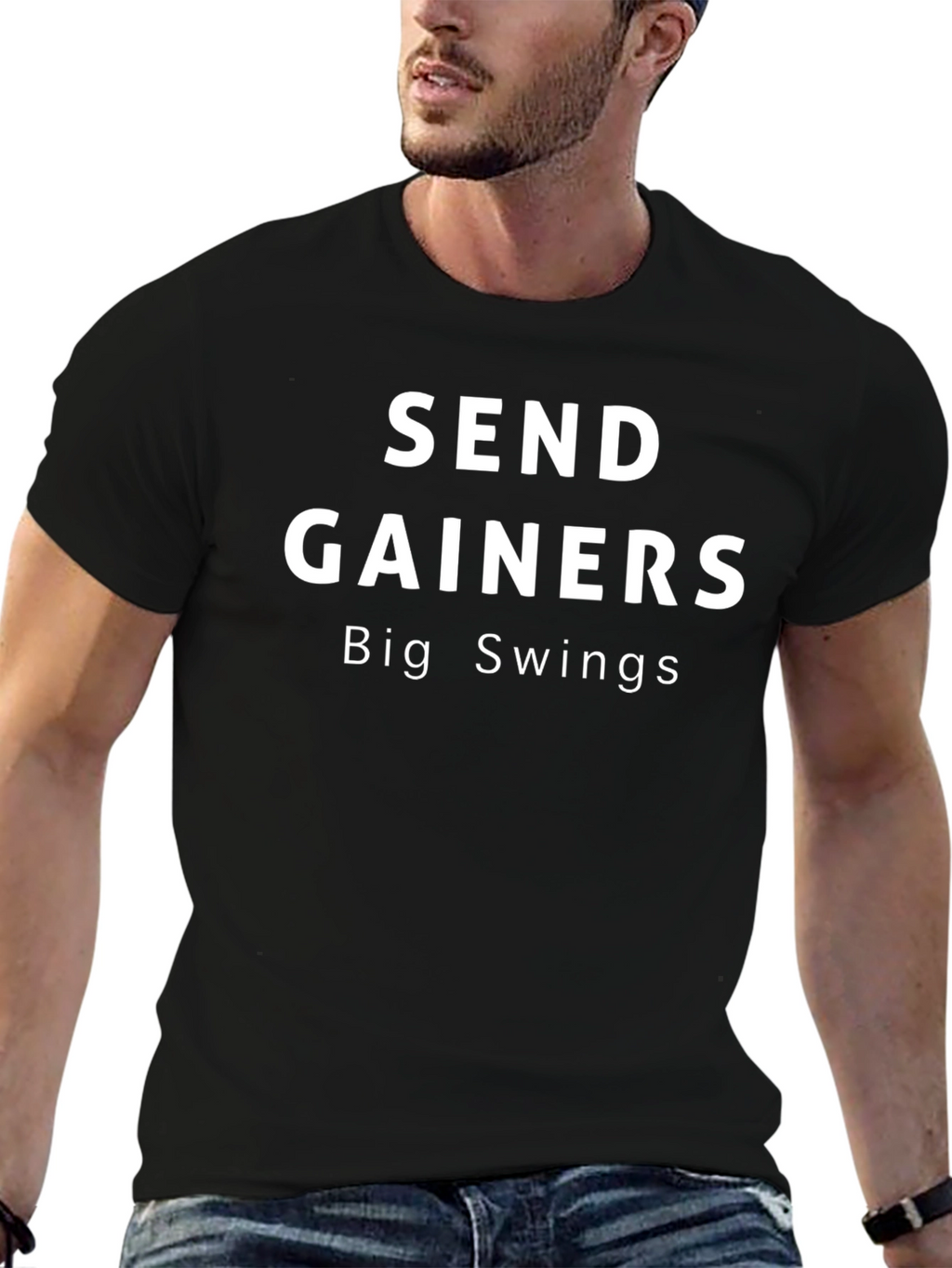 Send Gainers Big Swings Black T-Shirt