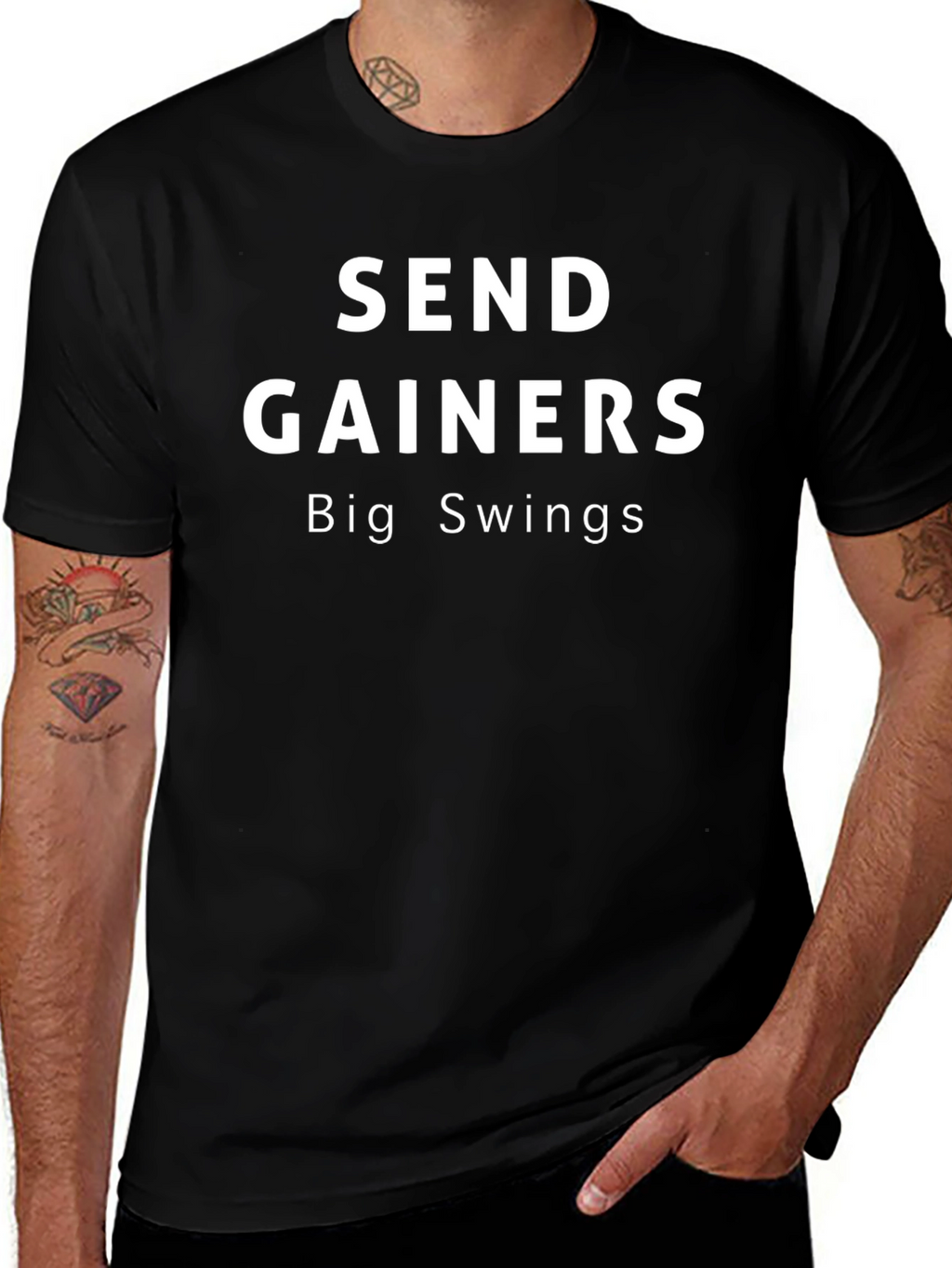 Send Gainers Big Swings Black T-Shirt