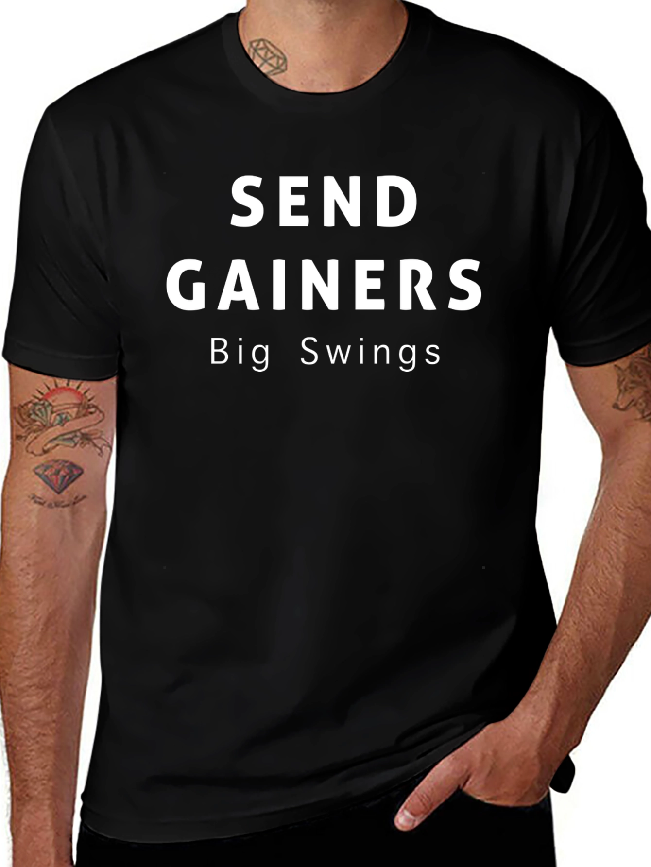Send Gainers Big Swings Black T-Shirt