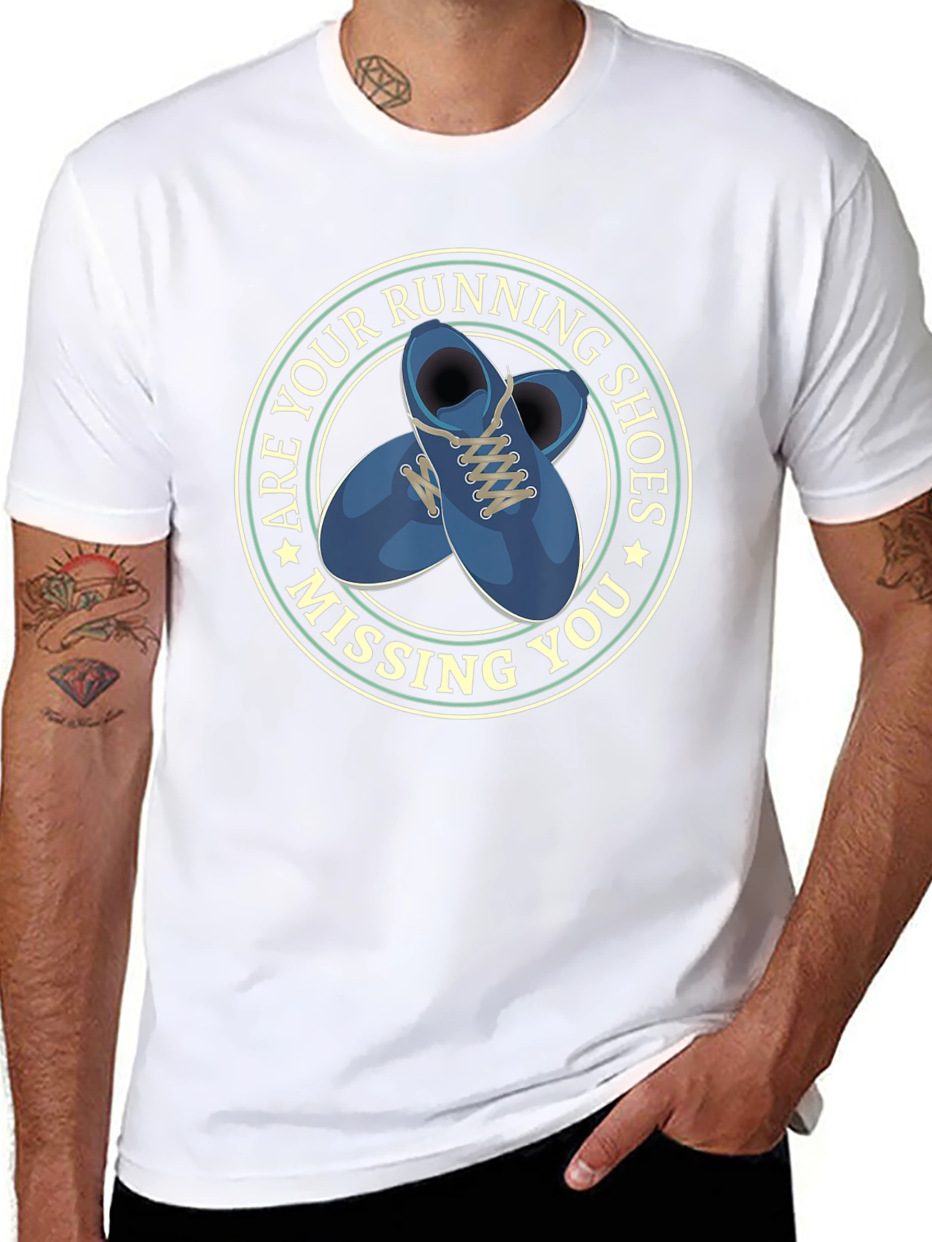 Running Shoes Missing You Black T-Shirt