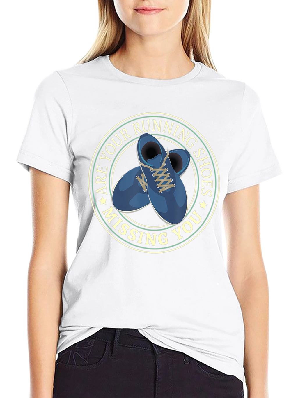Running Shoes Missing You Black T-Shirt