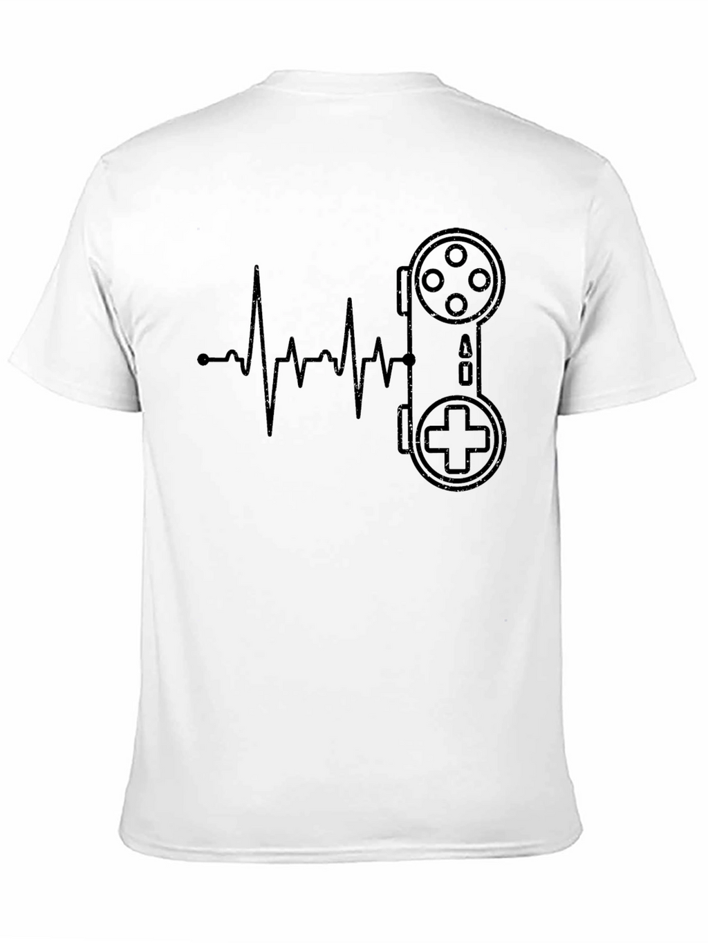 Gamer Heartbeat T-Shirt - Black Cotton Casual Tee