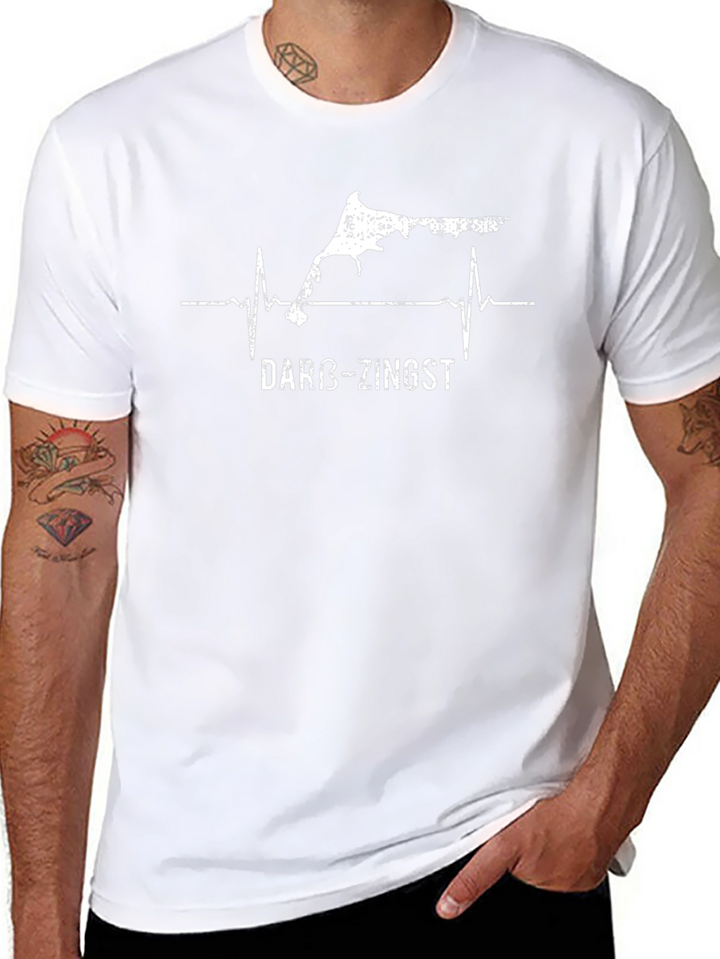 Darß-Zingst Heartbeat Graphic Tee - Unisex Black T-Shirt
