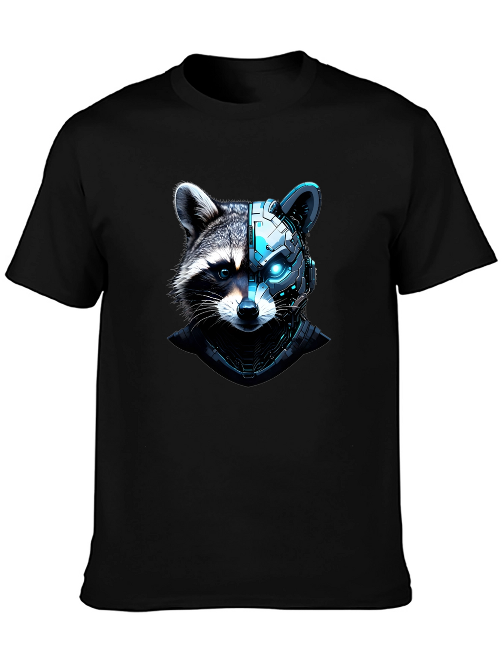 Cyber Raccoon Graphic Tee - Cool Futuristic Design