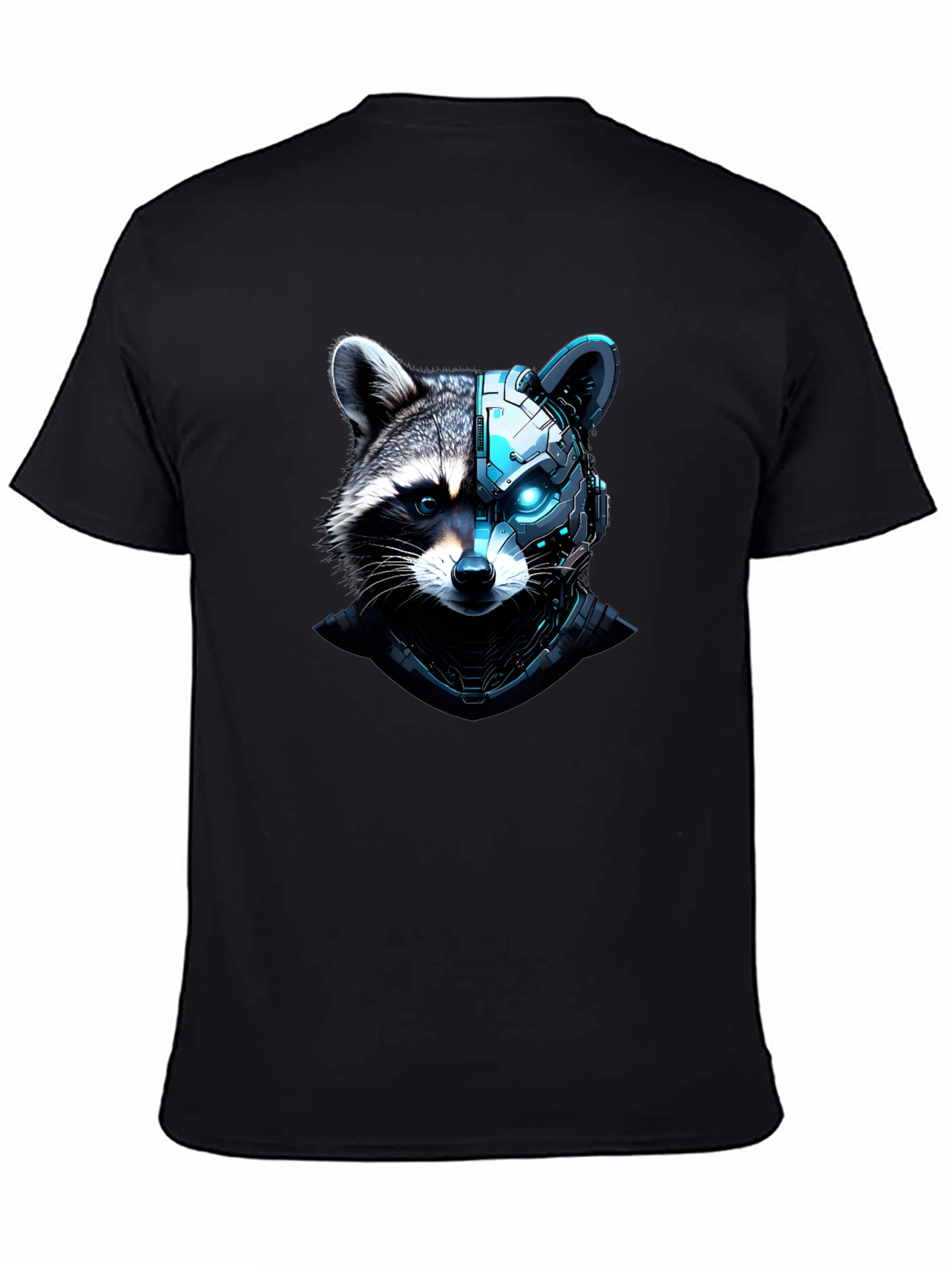 Cyber Raccoon Graphic Tee - Cool Futuristic Design