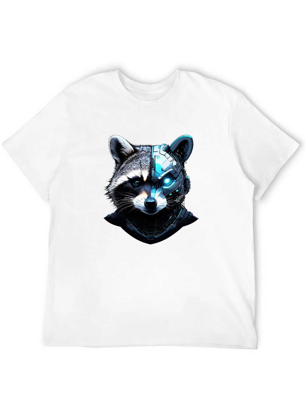 Cyber Raccoon Graphic Tee - Cool Futuristic Design