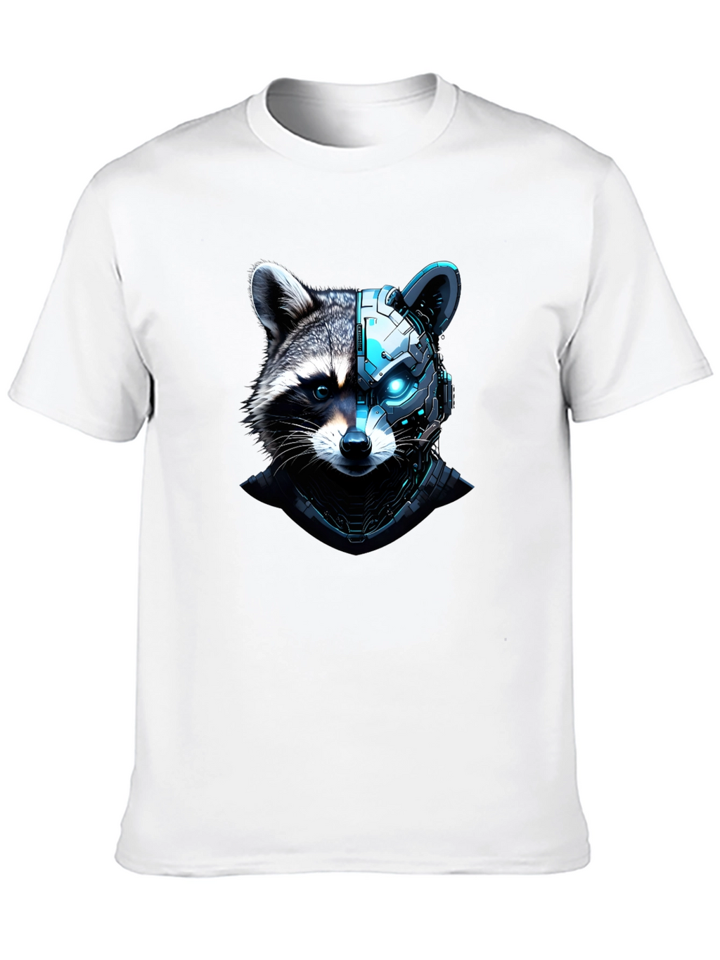 Cyber Raccoon Graphic Tee - Cool Futuristic Design