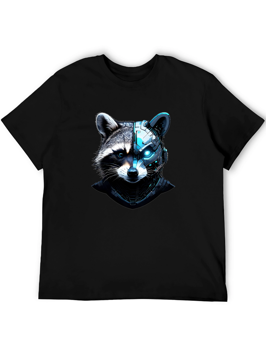 Cyber Raccoon Graphic Tee - Cool Futuristic Design