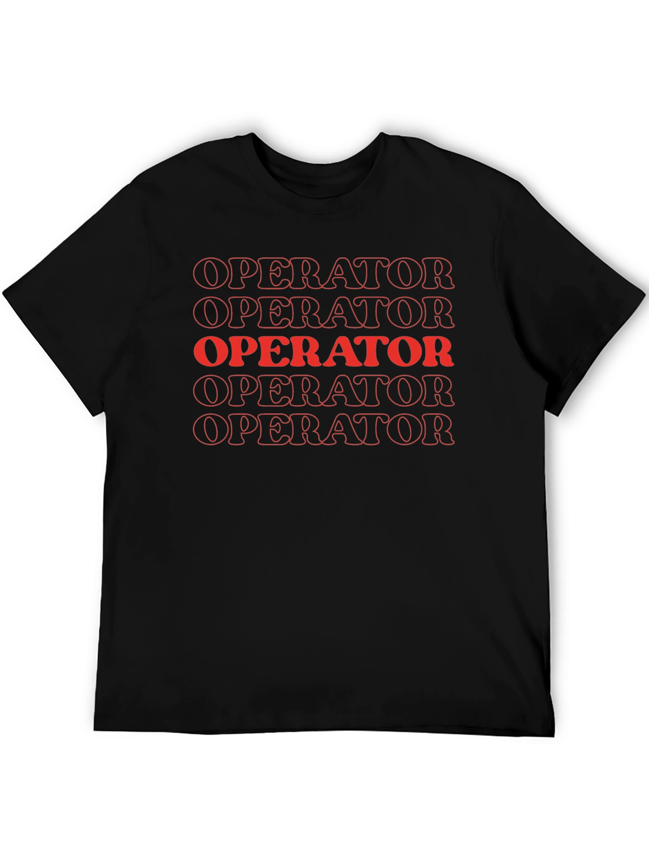 Operator Graphic Tee - Bold Red Print on Black