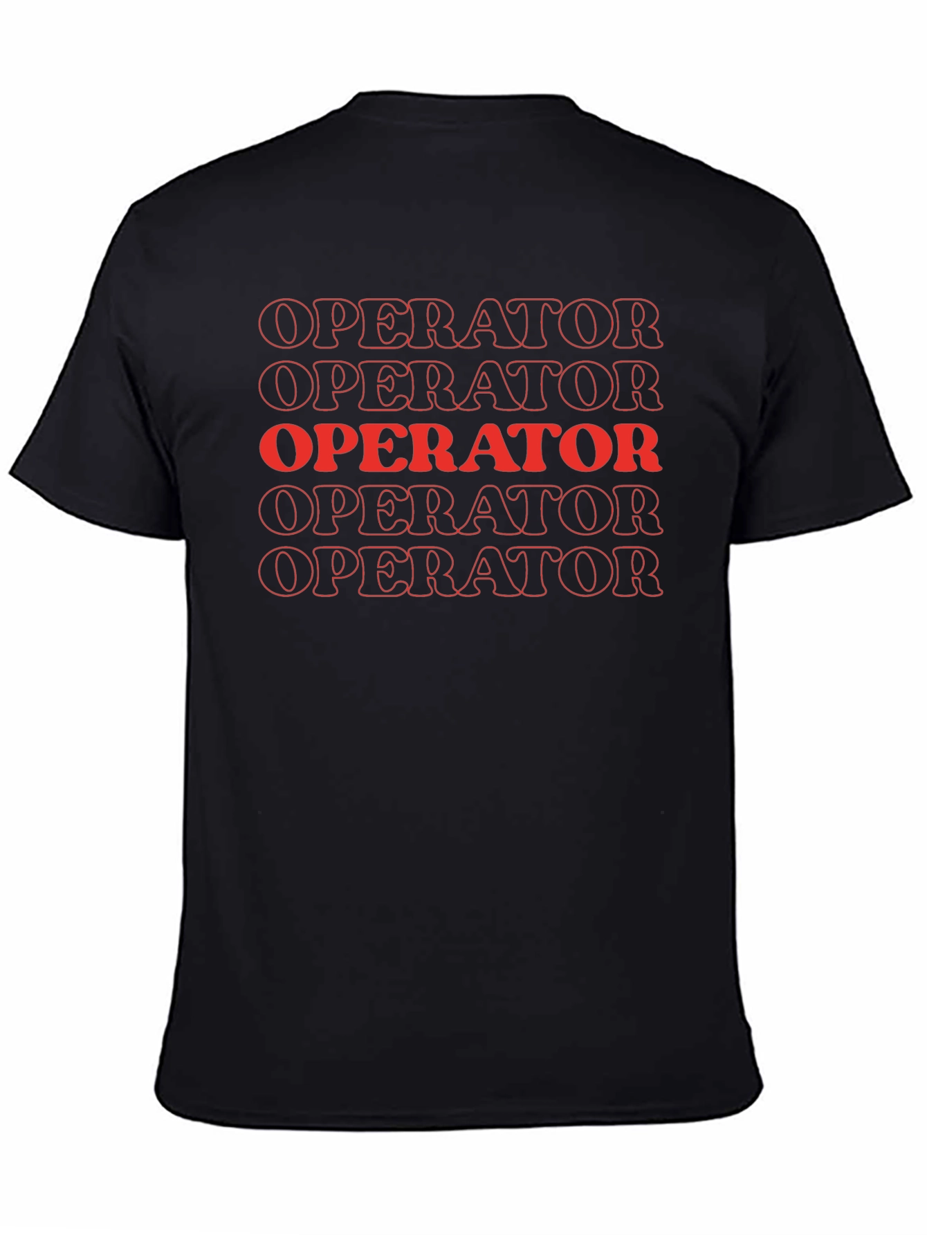 Operator Graphic Tee - Bold Red Print on Black