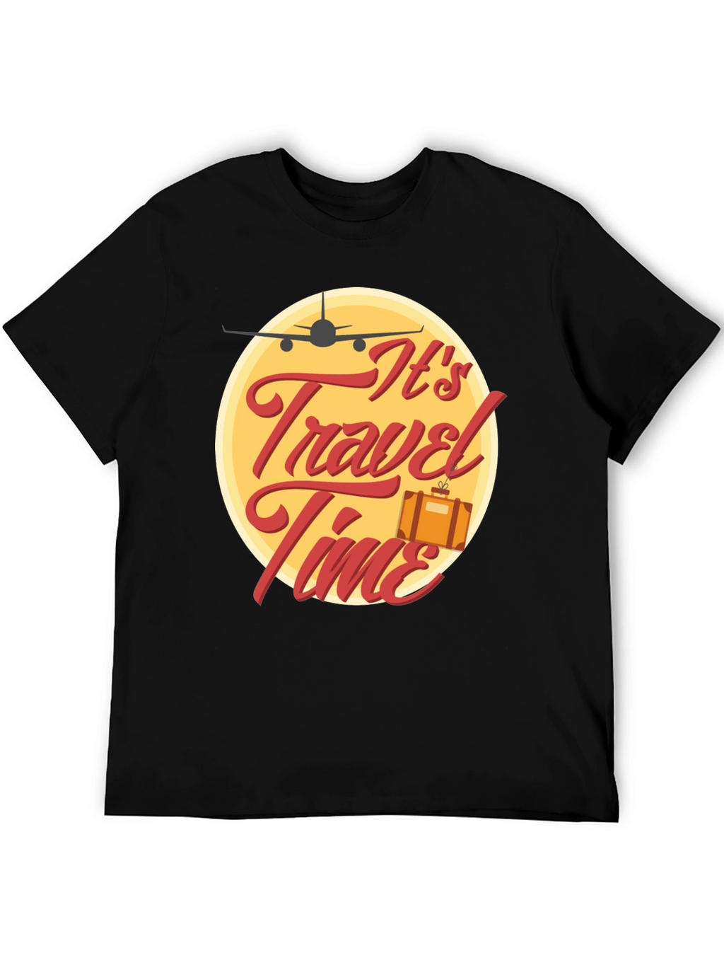 Its Travel Time Black Graphic Tee