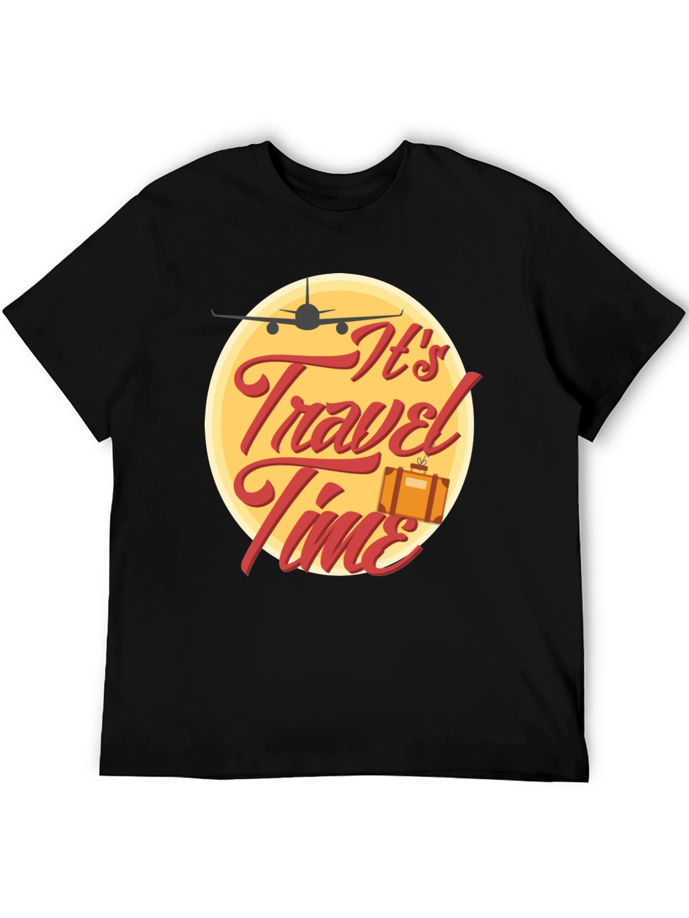 Its Travel Time Black Graphic Tee
